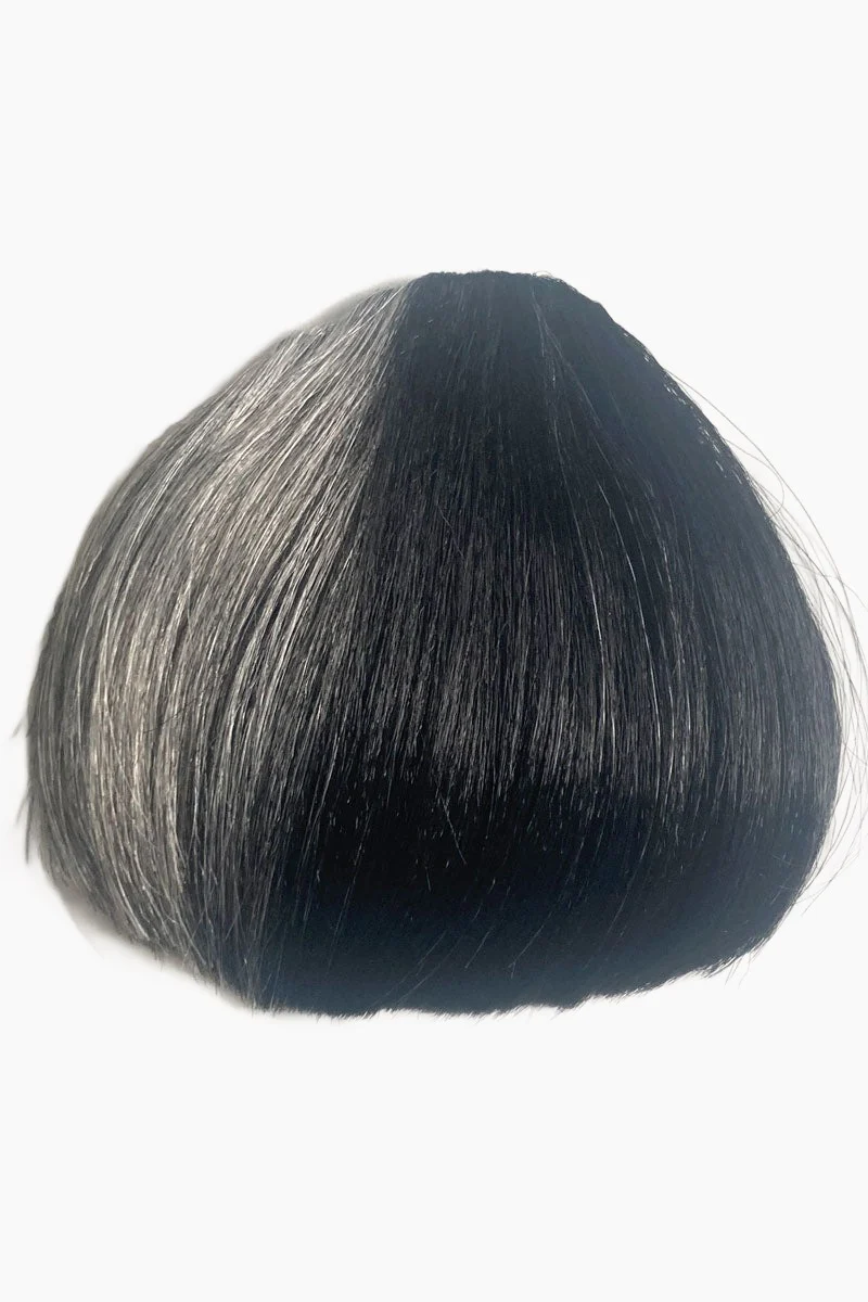 Long black wavy ponytail extension with clip-in micro-bangs: Florence - Image 5