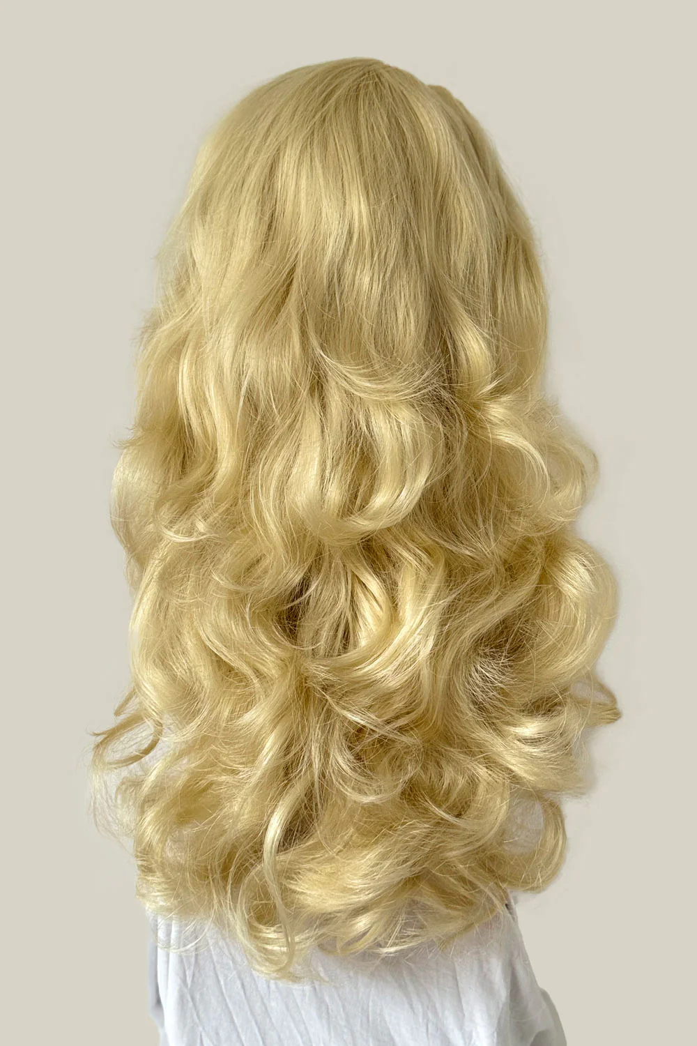 Curly blonde half wig hairpiece extension (3/4 wig), long: Meana - Image 10