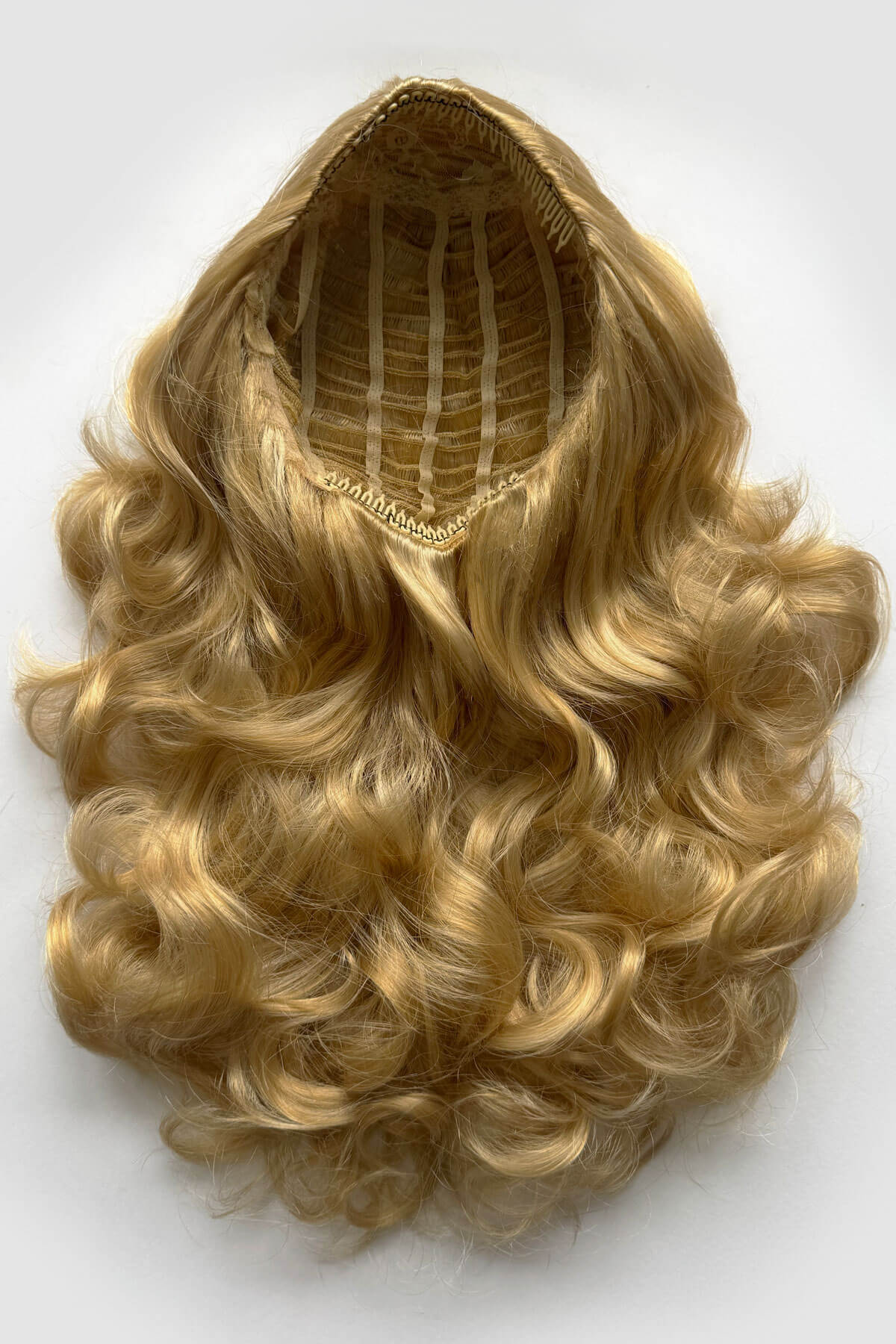 Curly blonde half wig hairpiece extension (3/4 wig), long: Meana - Image 6