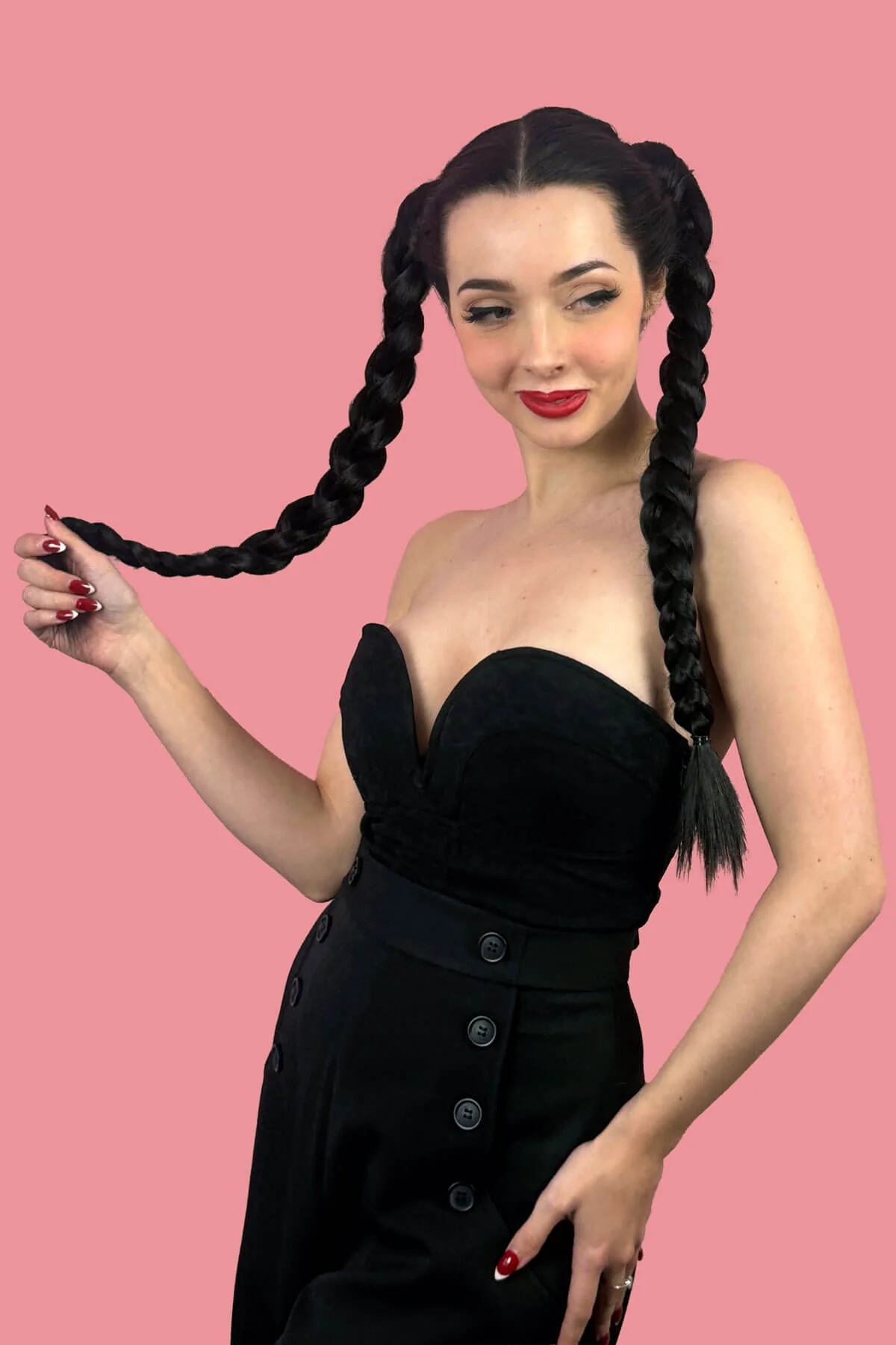 Long double plaited ponytail hairpieces x 2: Martha