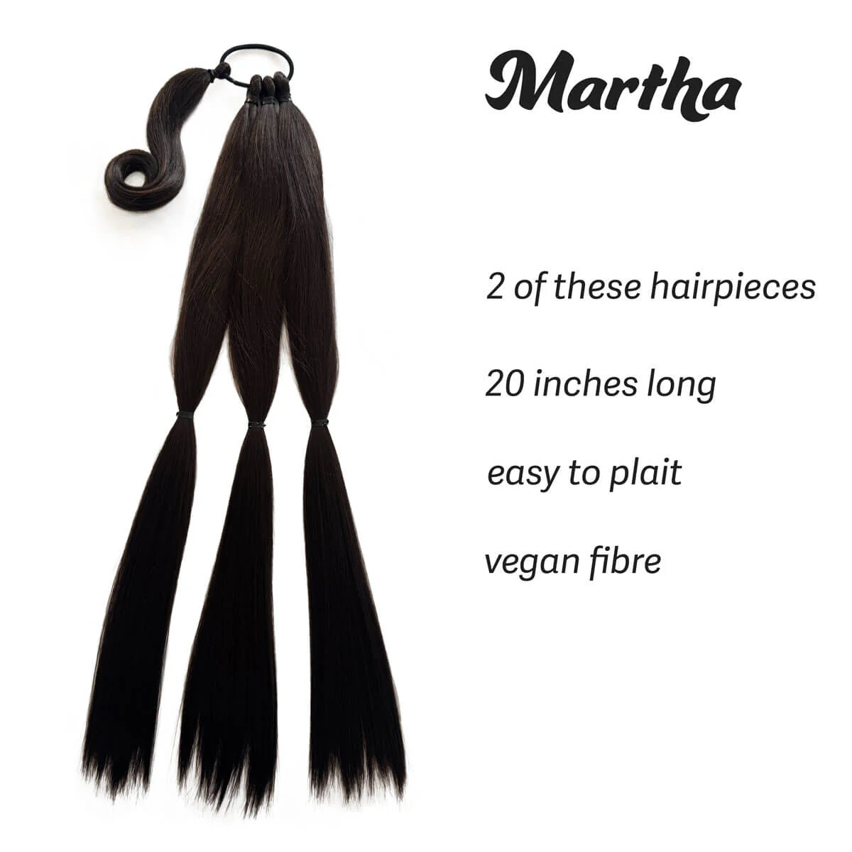 Long double plaited ponytail hairpieces x 2: Martha - Image 12