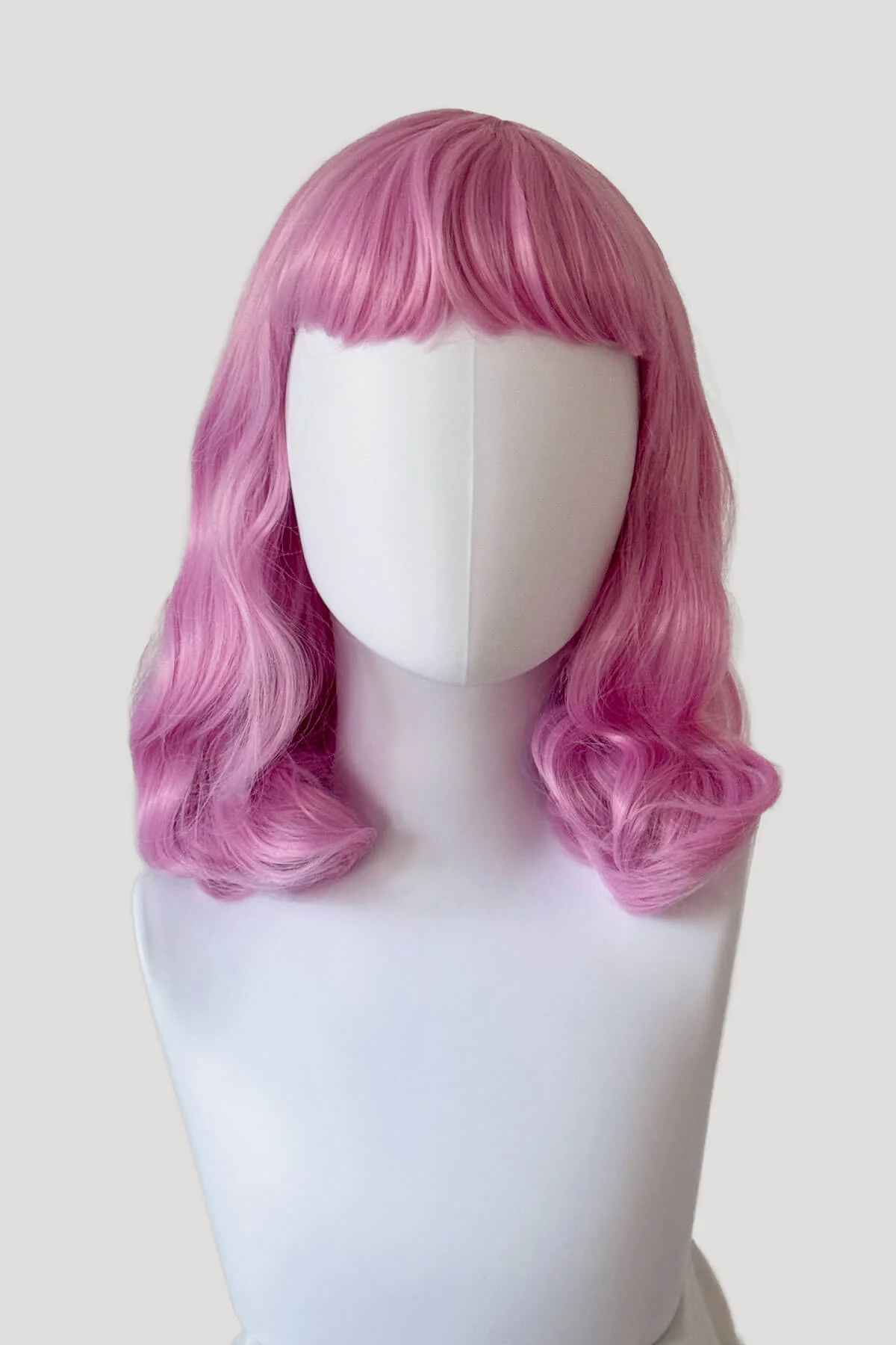 Pink pinup style wig, with finger waves and a short fringe: Stevie - Image 18
