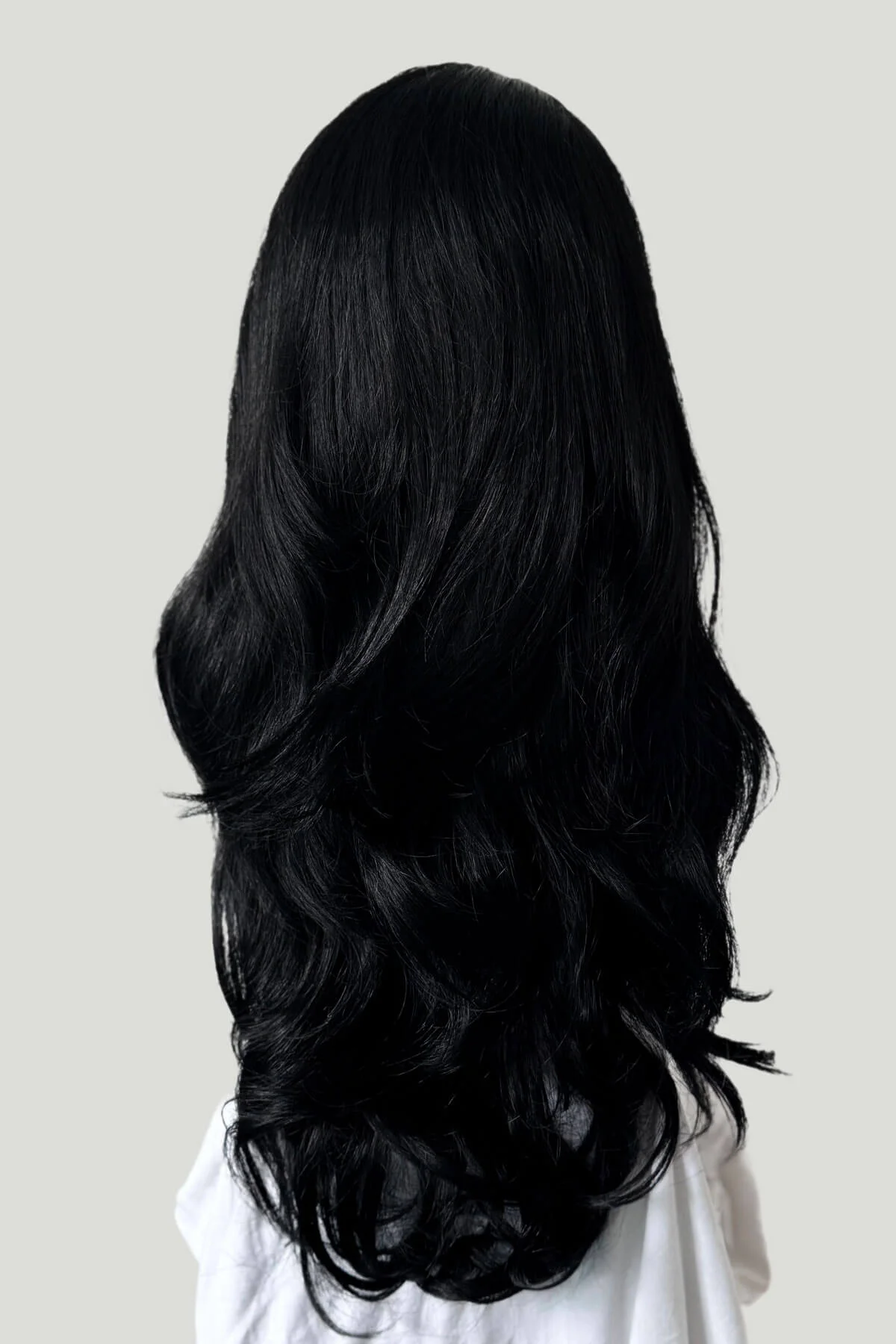 Black half wig hairpiece with long waves: Jessie - Image 10