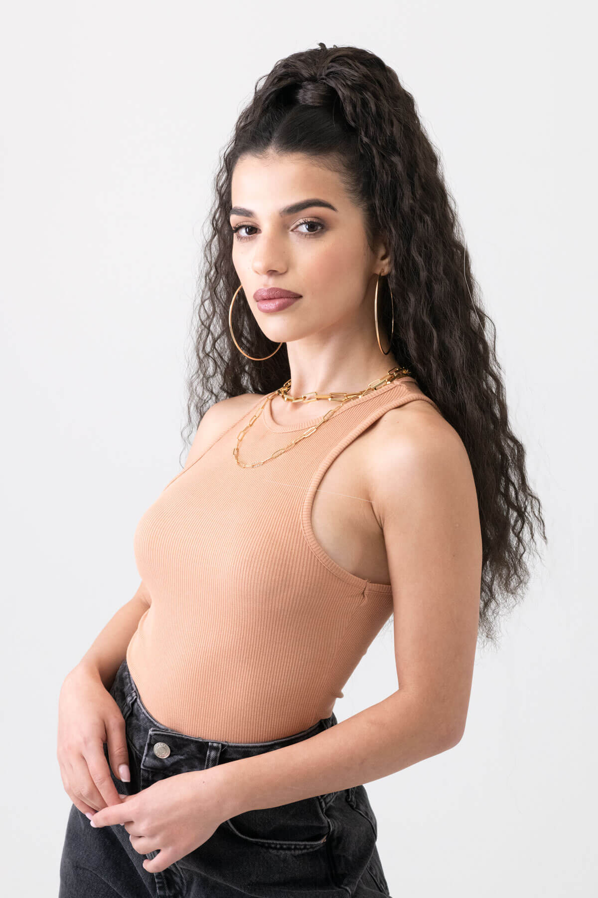 Extra long ponytail extension with long loose spirals: Kaia - Image 3