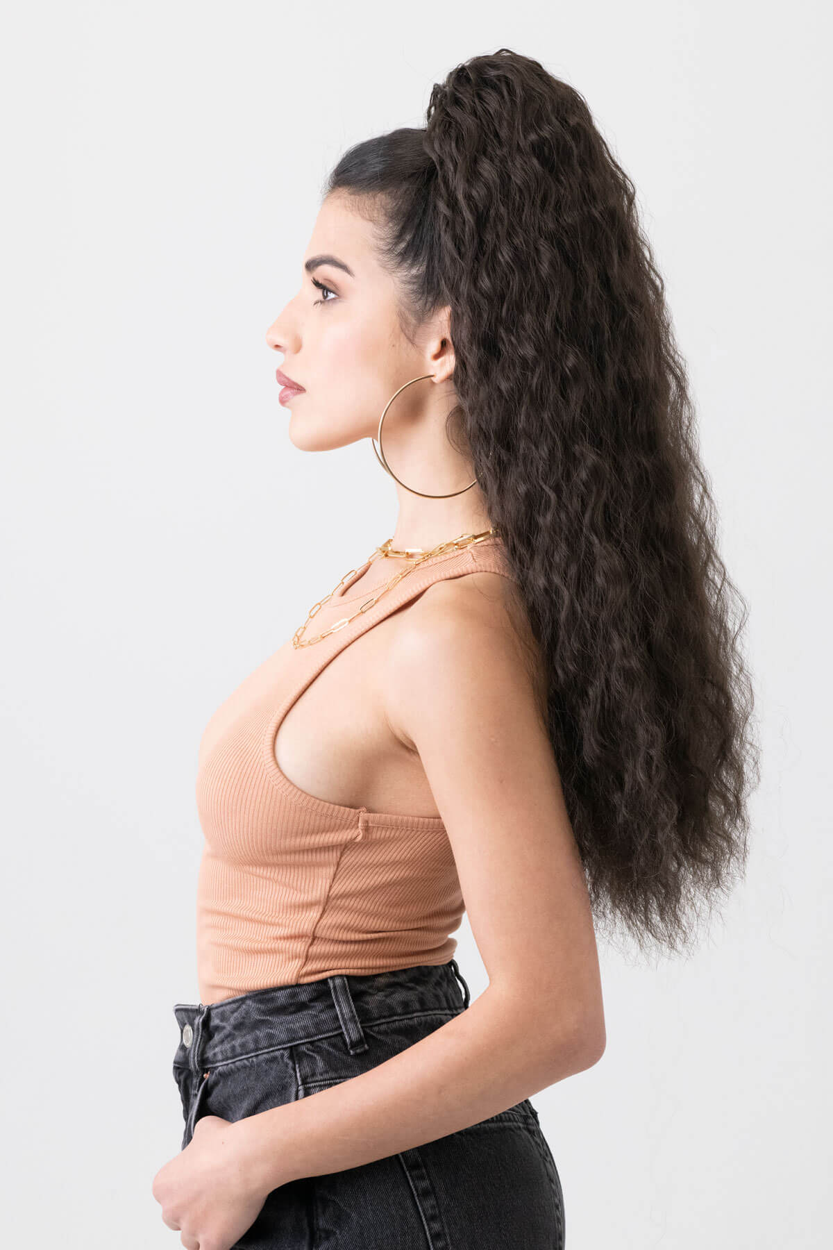 Extra long ponytail extension with long loose spirals: Kaia - Image 4