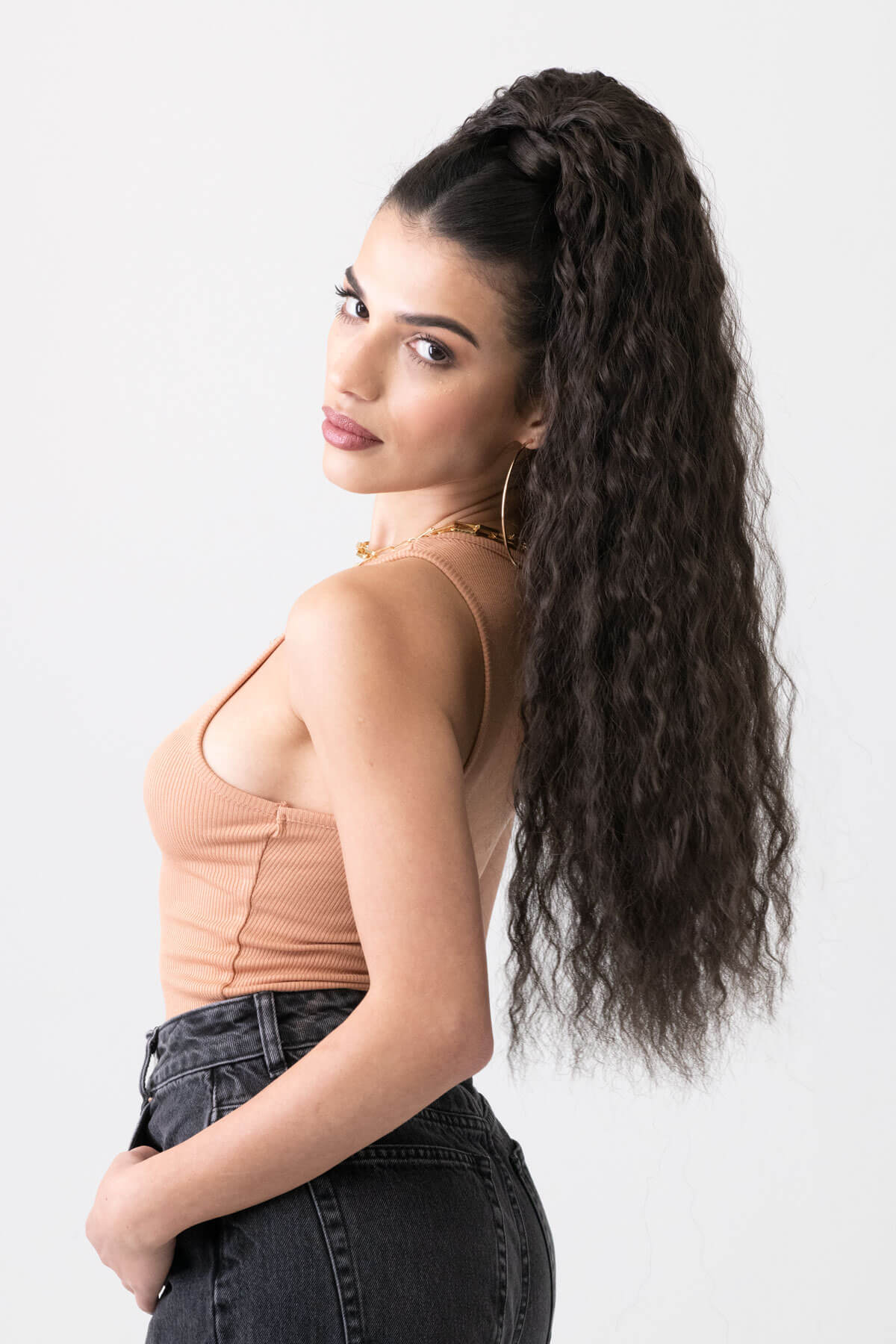Extra long ponytail extension with long loose spirals: Kaia - Image 5