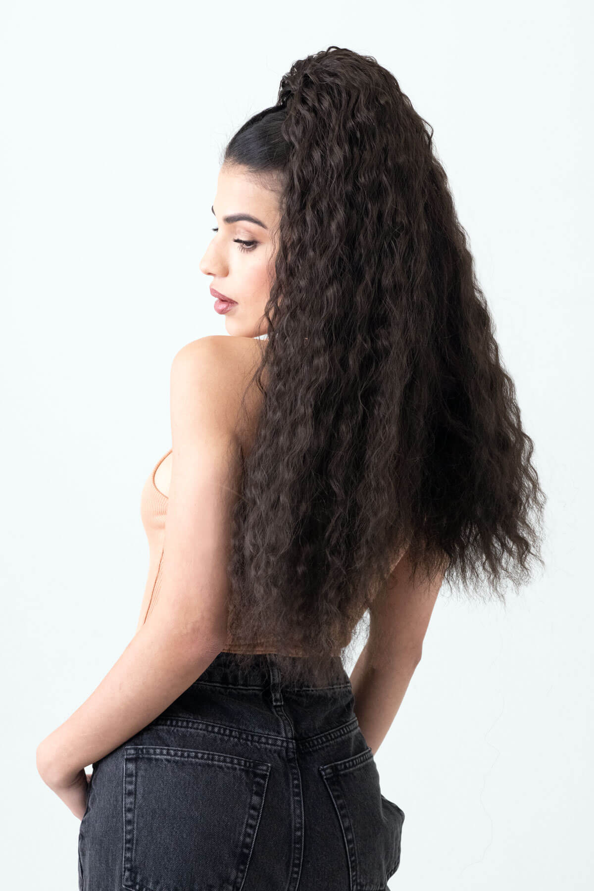 Extra long ponytail extension with long loose spirals: Kaia - Image 6