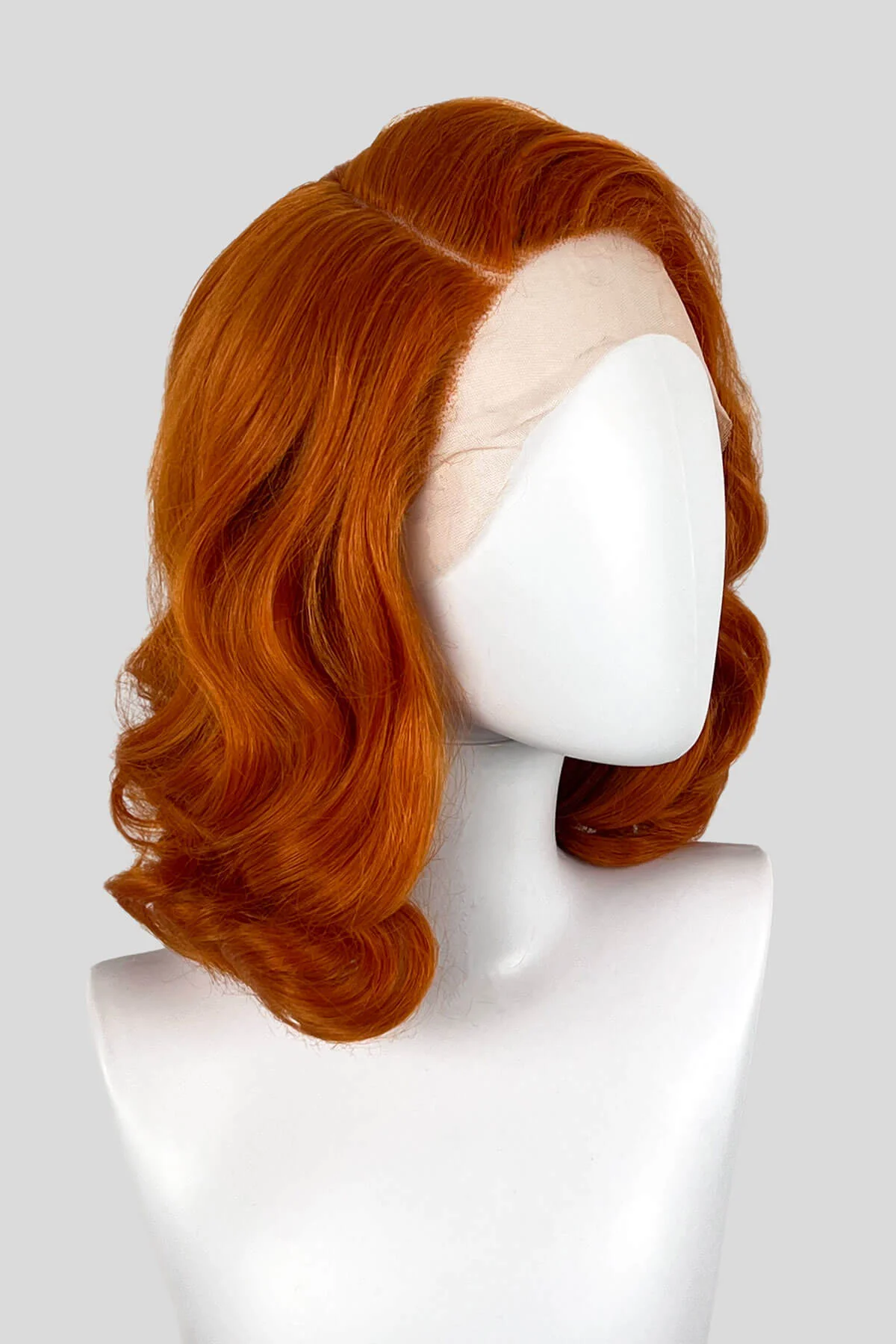 Ginger lace front wig, pinup/vintage style, mid length with finger waves: Flora - Image 3