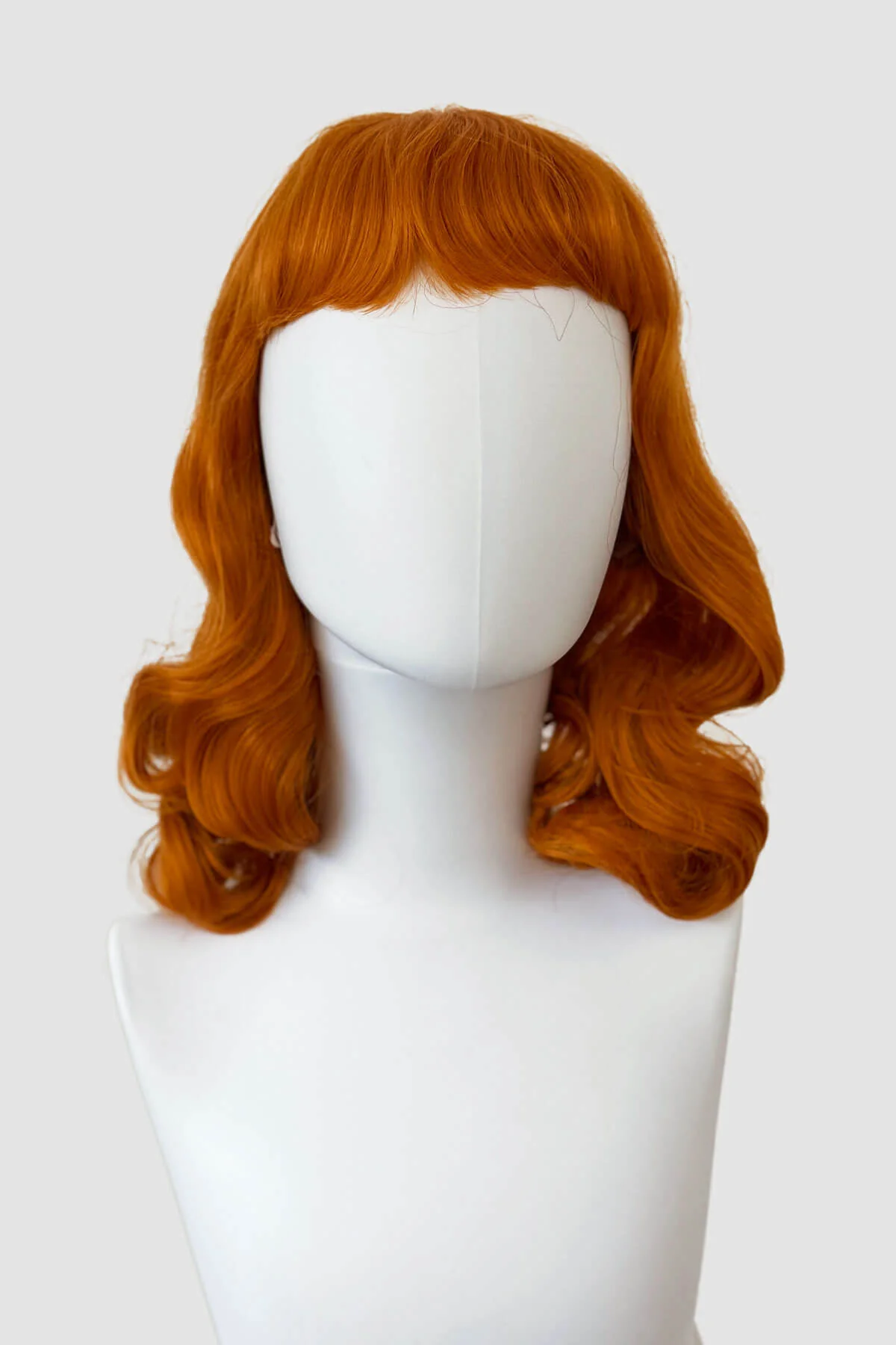 Ginger pinup style wig, finger waved with short fringe: Sienna - Image 4