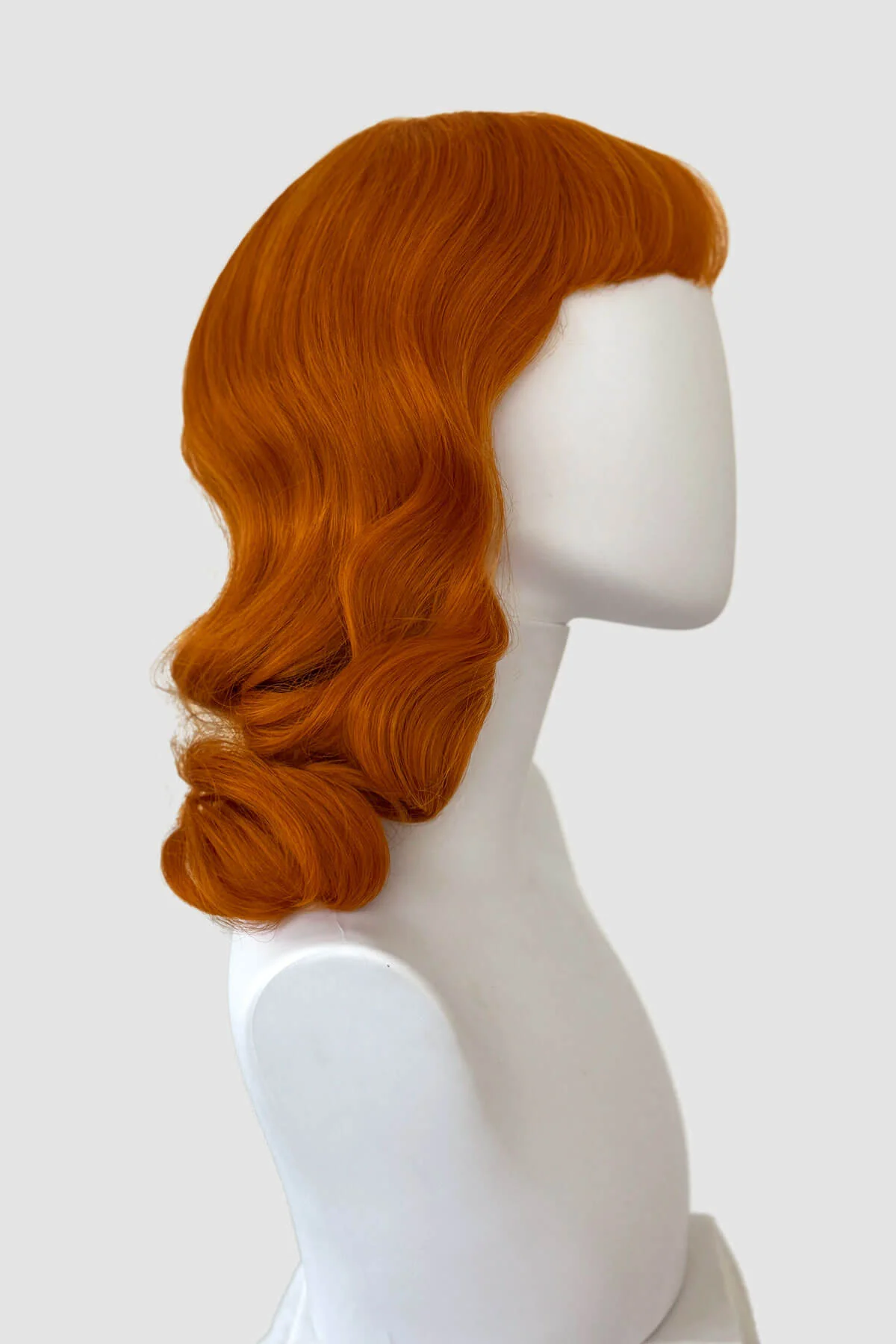 Ginger pinup style wig, finger waved with short fringe: Sienna - Image 5