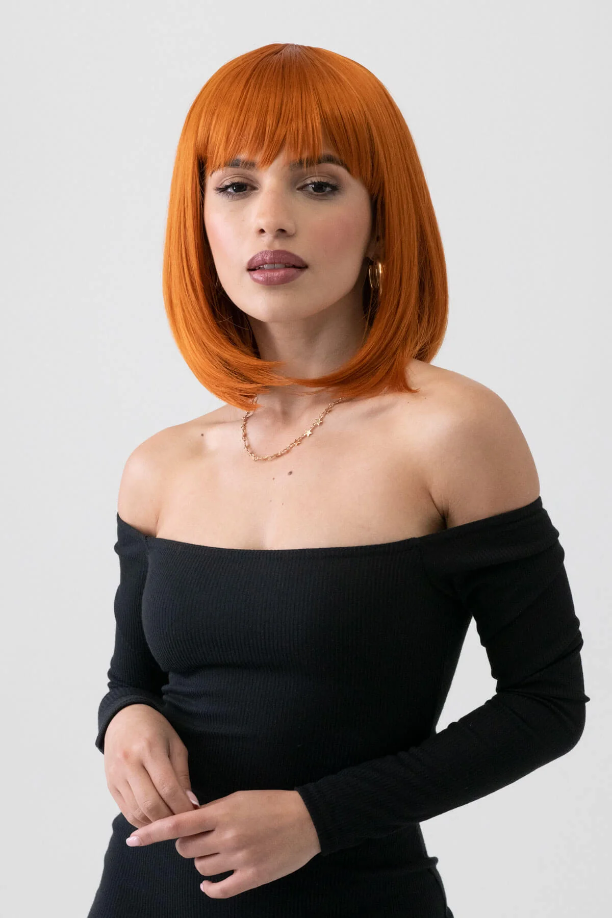 Ginger bob wig, straight, shoulder length: Ember - Image 2