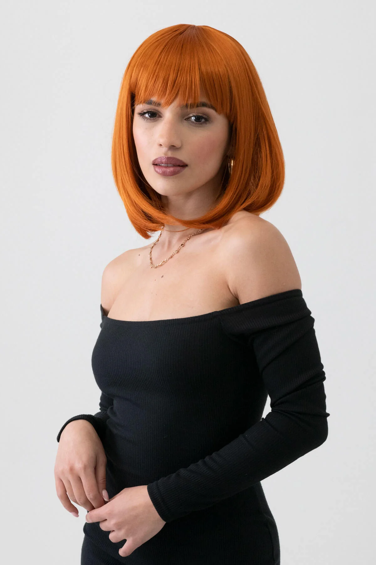 Ginger bob wig, straight, shoulder length: Ember - Image 3