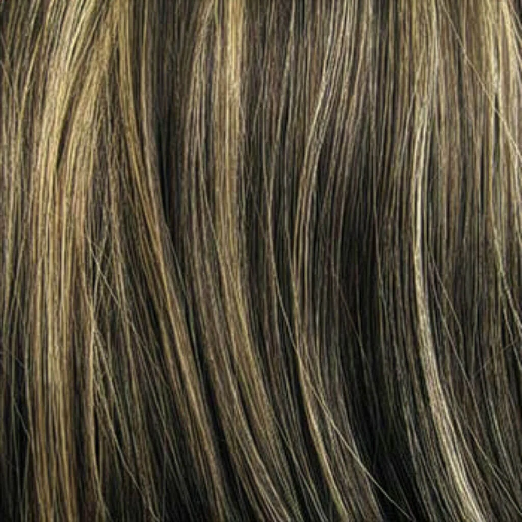 Long, wavy, brown half wig with blonde highlights: Reese - Image 5