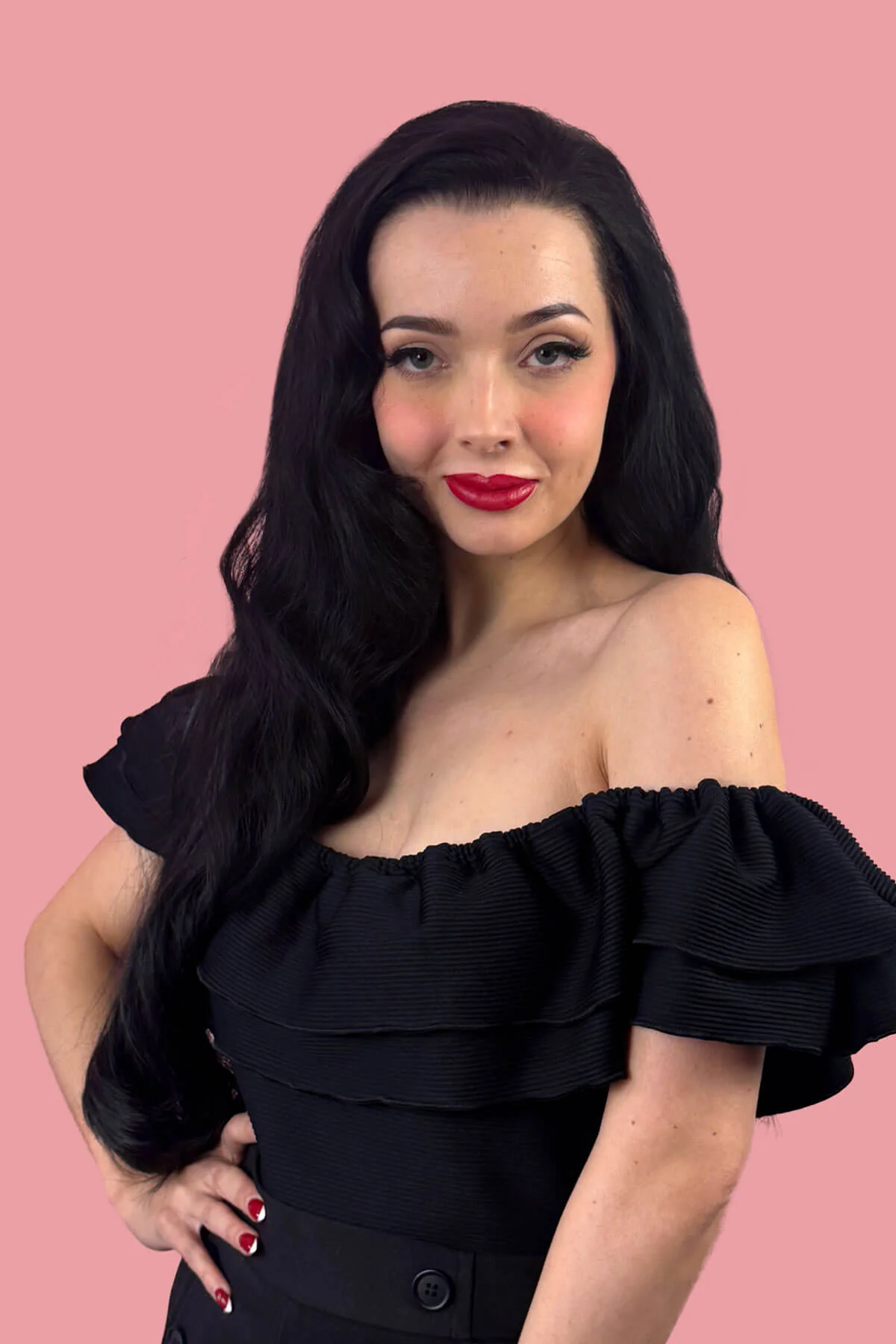 Heat styleable half wig hairpiece (3/4 wig), long wavy, Flexihair: Kate - Image 5
