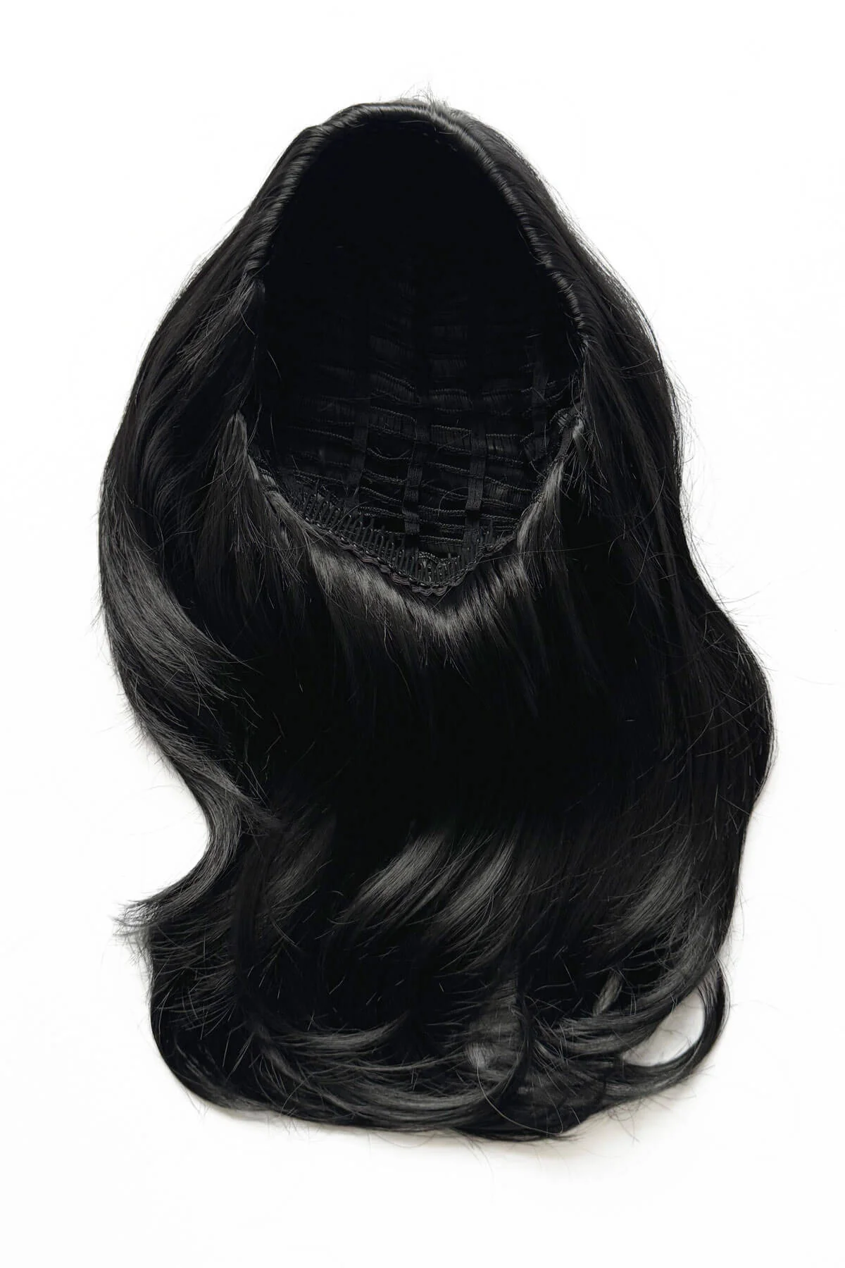 Half wig hairpiece, long and wavy, Flexihair (Heat styleable) and volume ring for high crown: Sharon - Image 10
