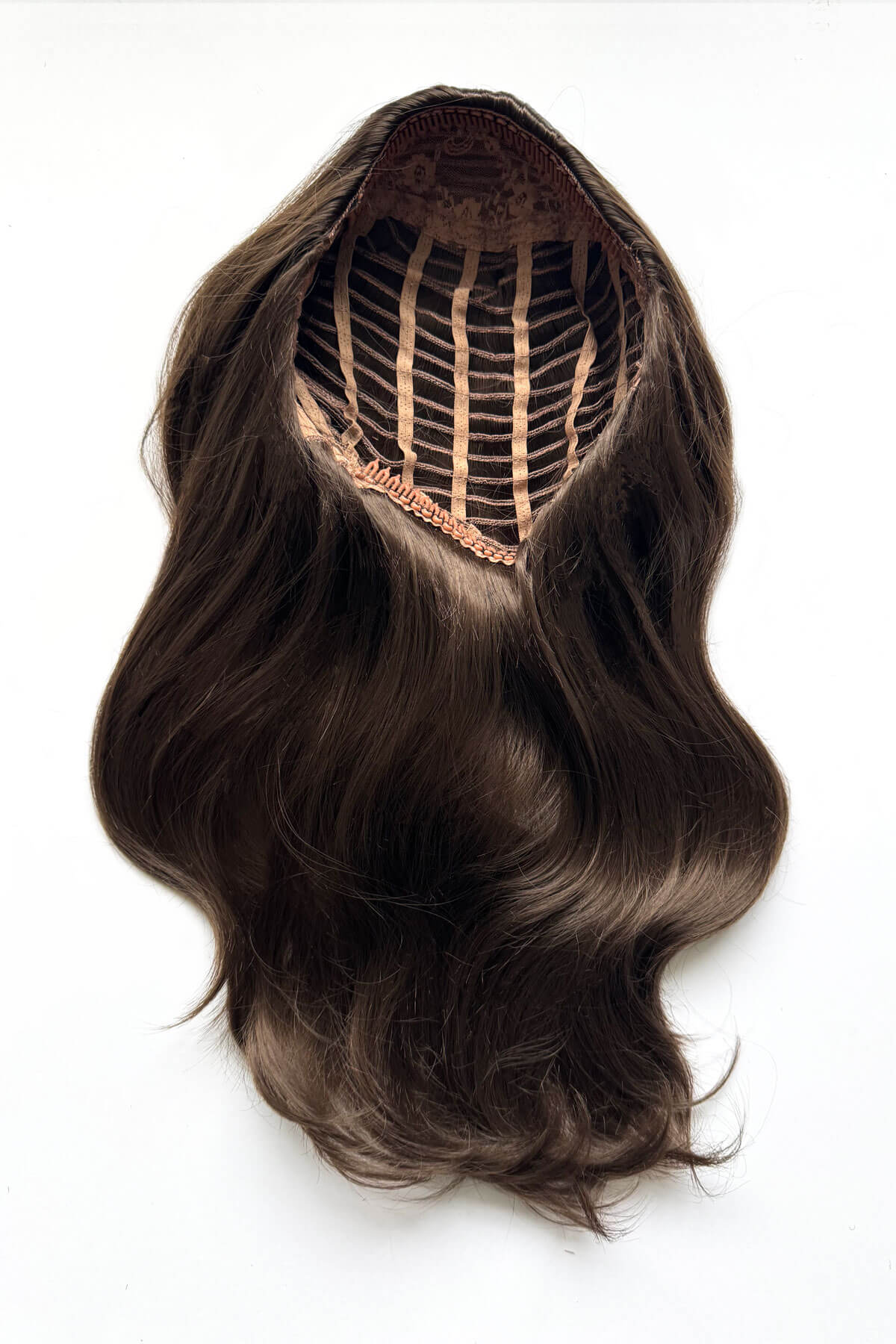 Half wig hairpiece, long and wavy, Flexihair (Heat styleable) and volume ring for high crown: Sharon - Image 18