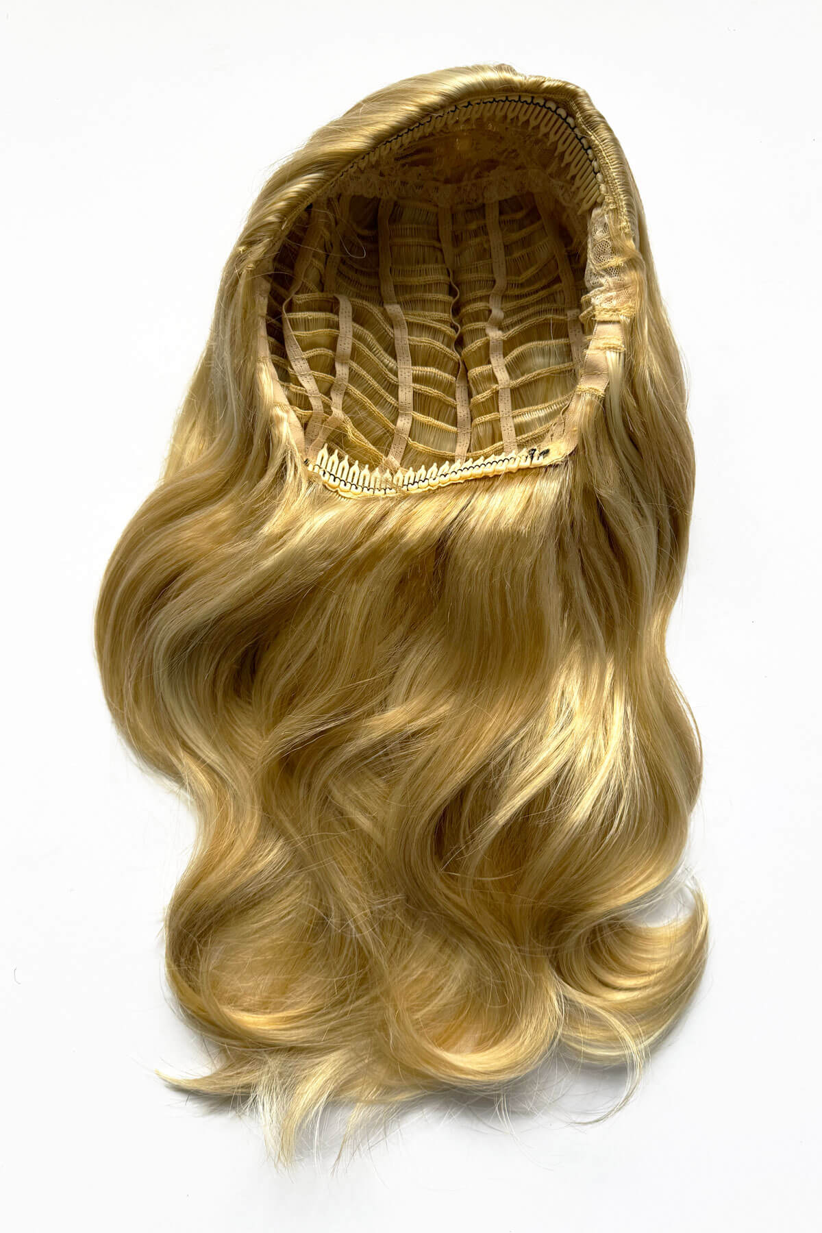 Half wig hairpiece, long and wavy, Flexihair (Heat styleable) and volume ring for high crown: Sharon - Image 26