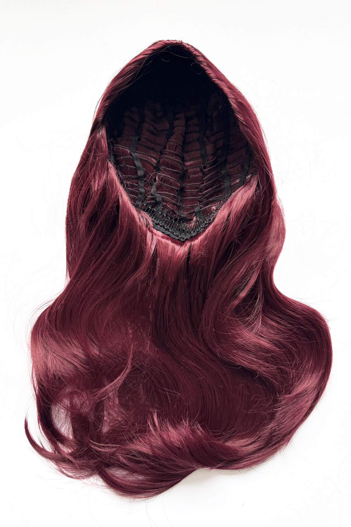 Half wig hairpiece, long and wavy, Flexihair (Heat styleable) and volume ring for high crown: Sharon - Image 38