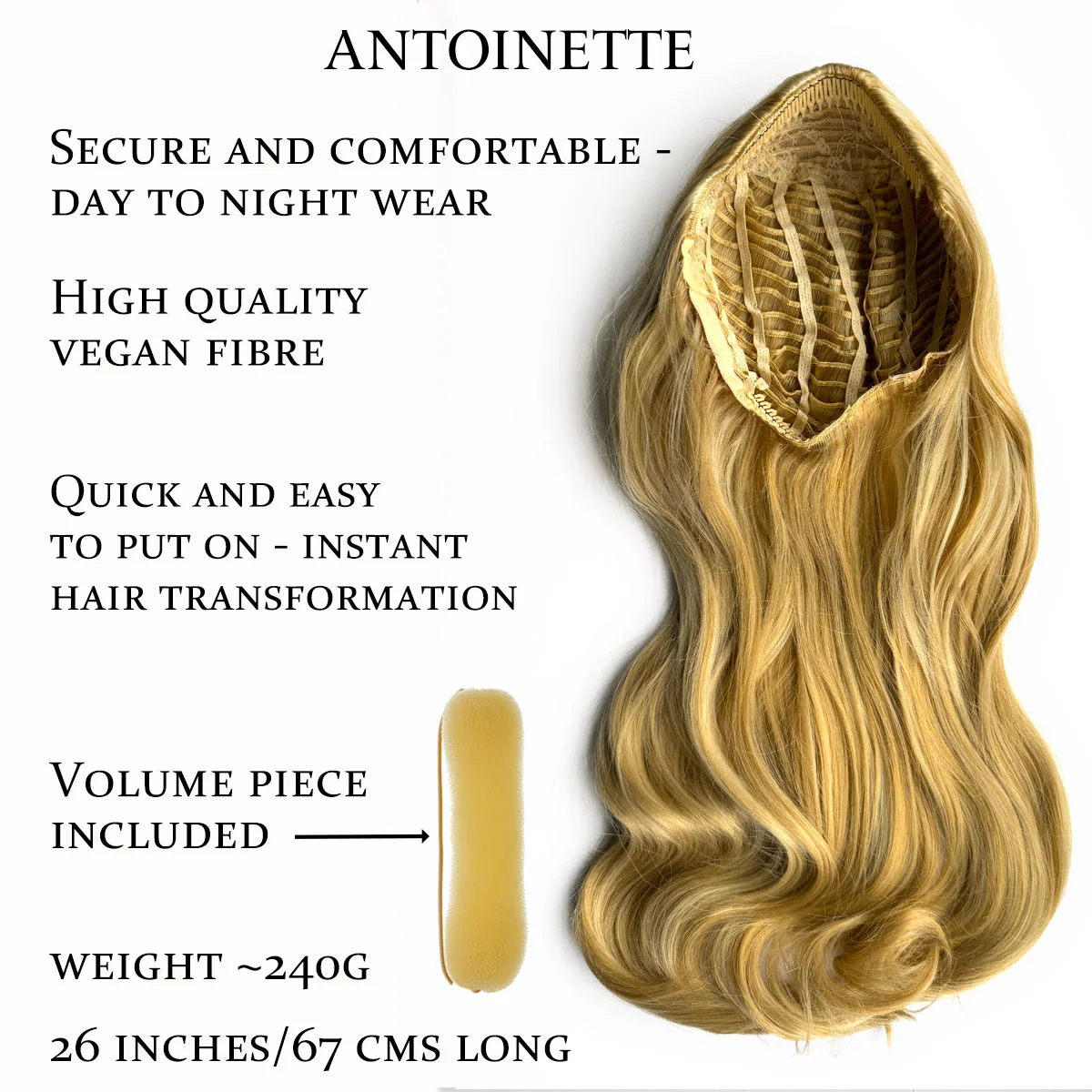 Heat styleable half wig hairpiece, long wavy, Flexihair: Antoinette - Image 20
