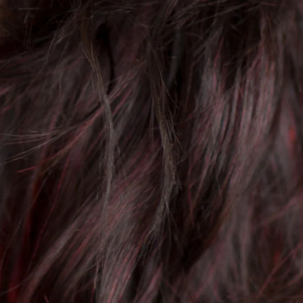 Black and purple half wig hairpiece, wavy, loose curls: Indira - Image 4
