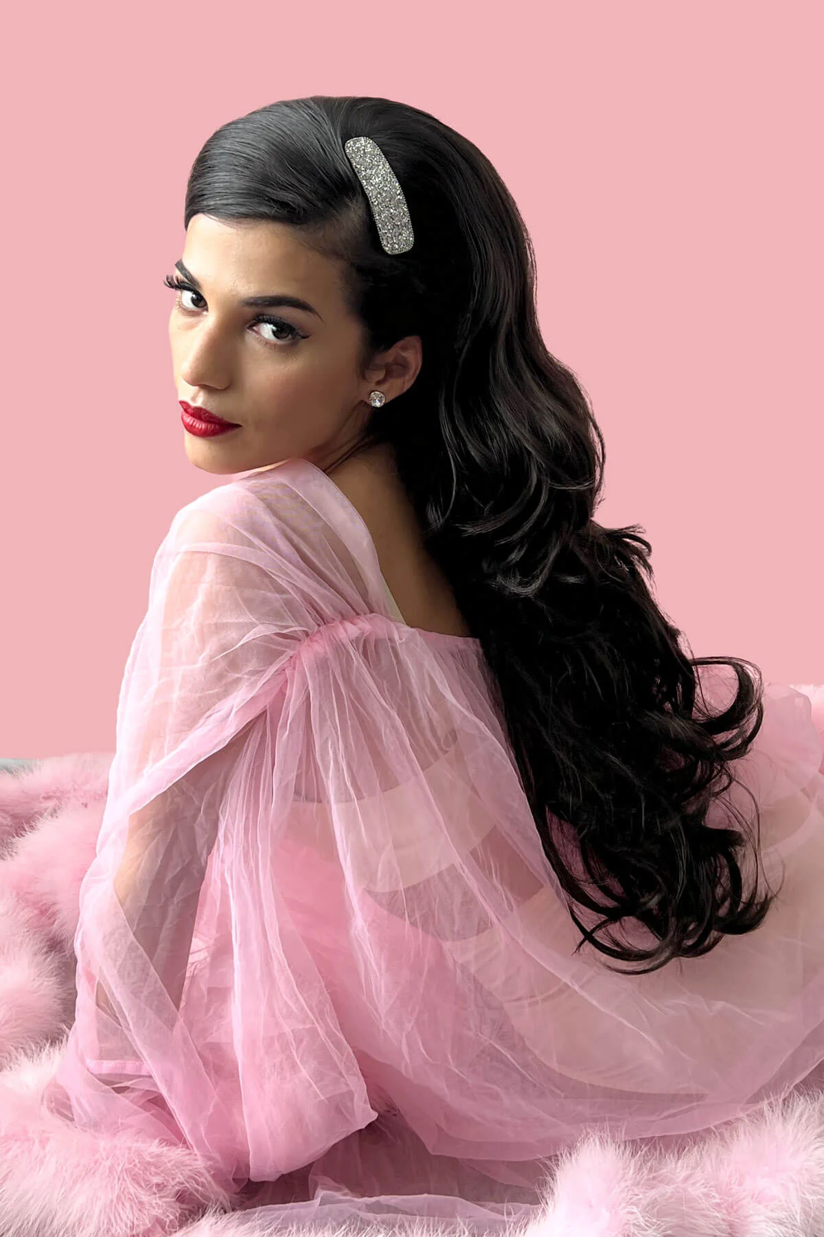 Helena - Bouffant Long Layered Tousled Half Wig - Image 11
