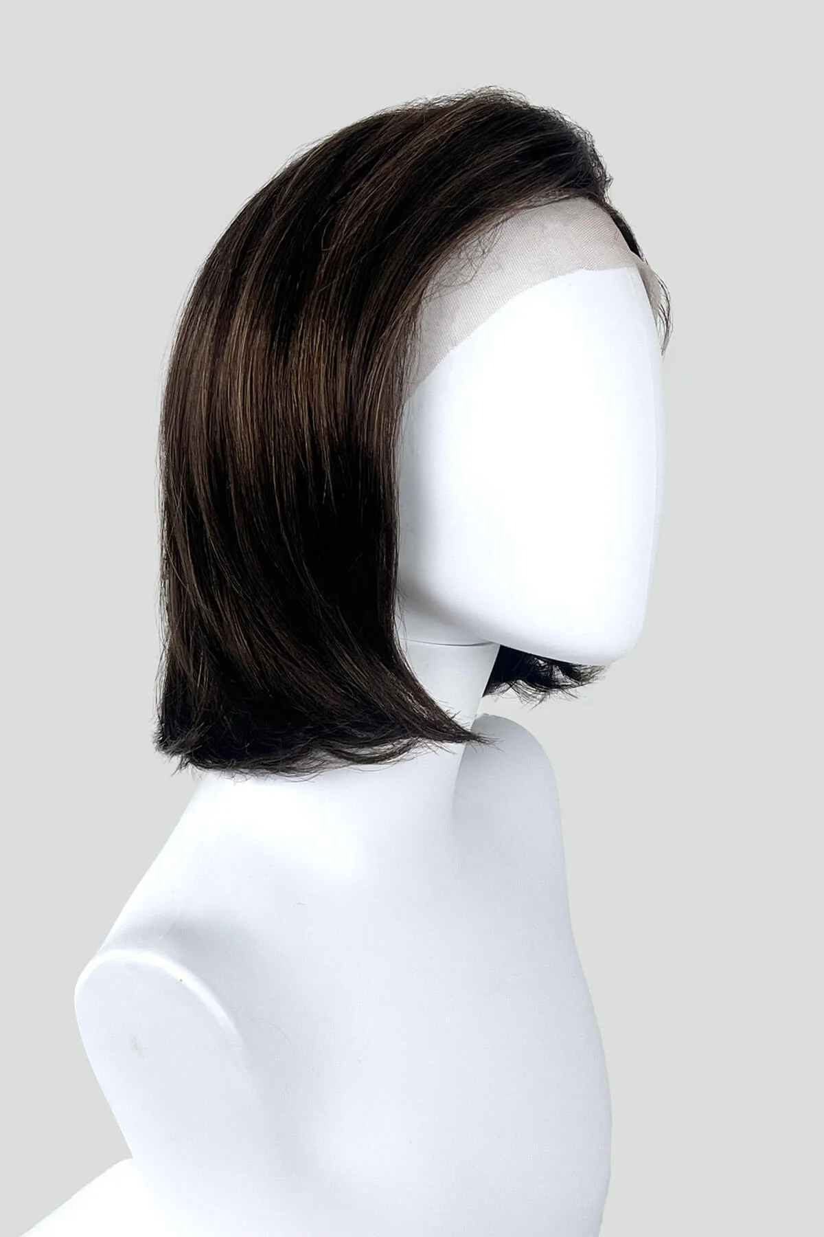 Brown Lace Front Bob Wig with Blonde Highlights - Italian Bob Style: Lucia - Image 7