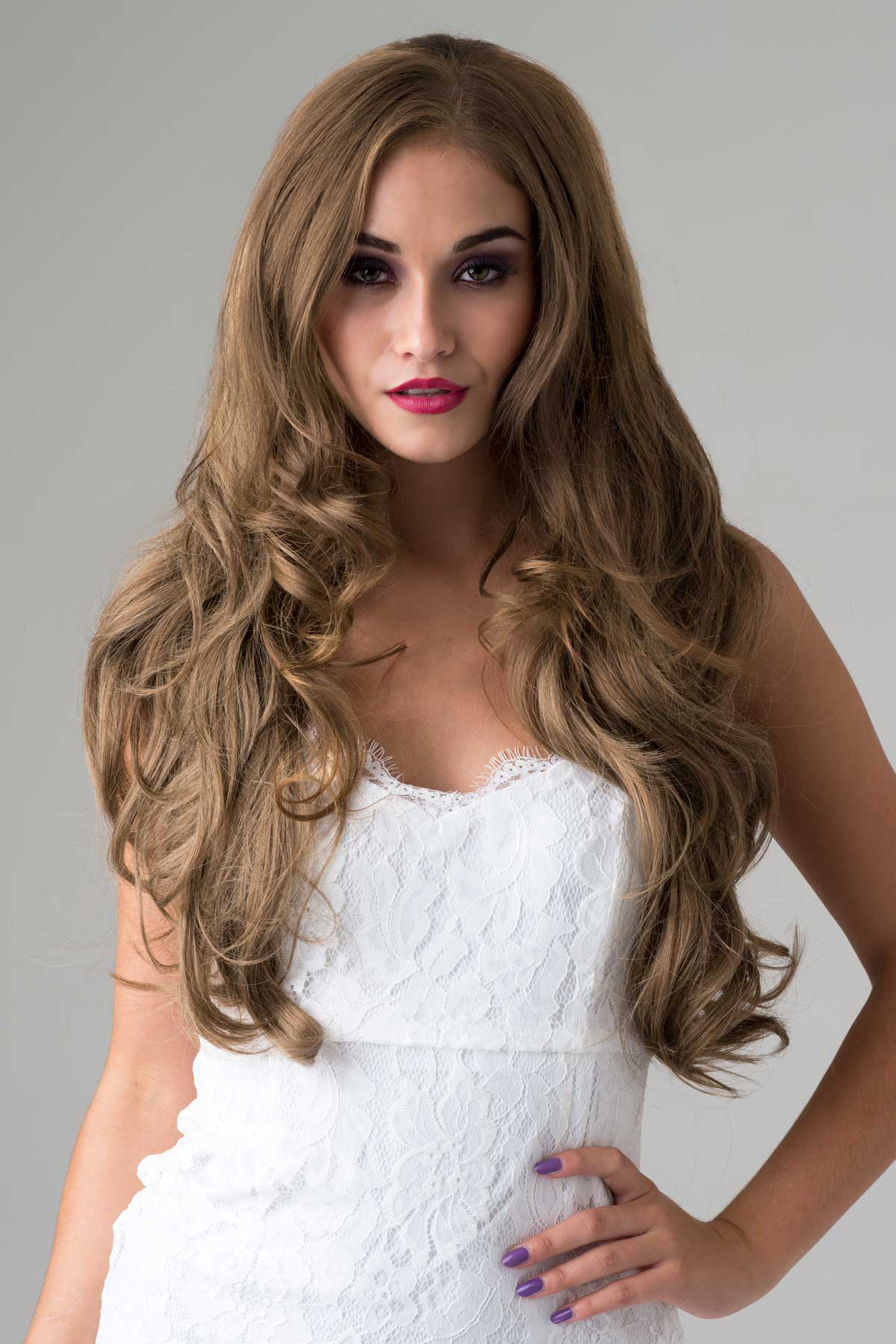 Teresa - Super Full Volume Bouncy Golden Brown Half Wig