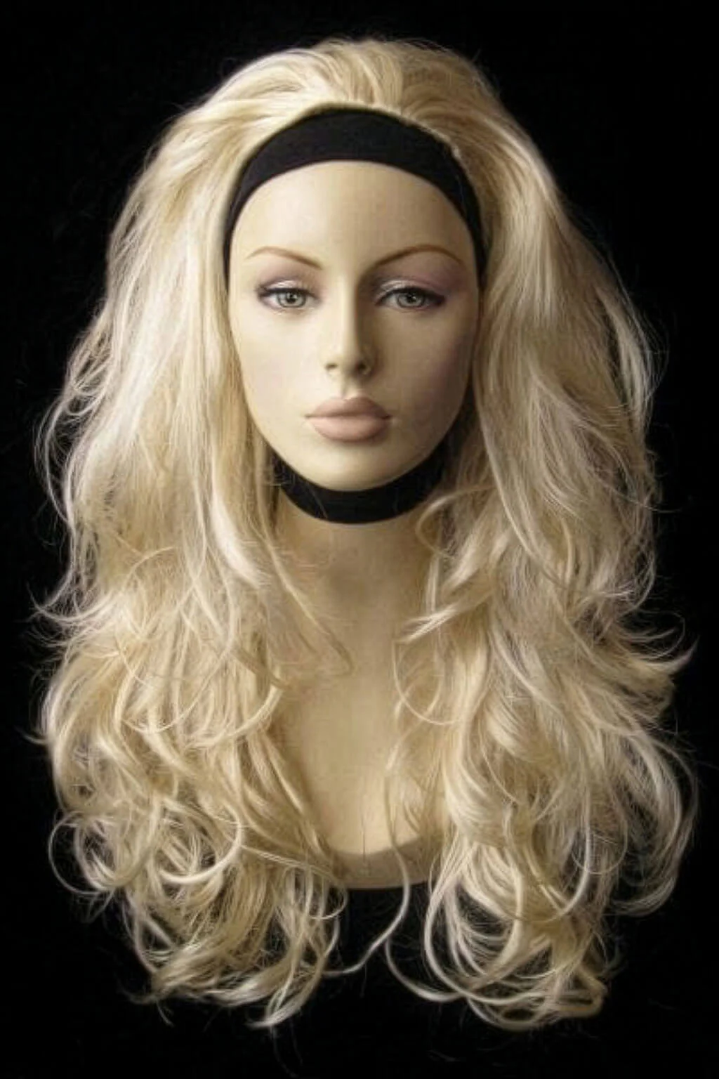 Long blonde 3/4 hairpiece (half wig), big loose curls: Zara - Image 8