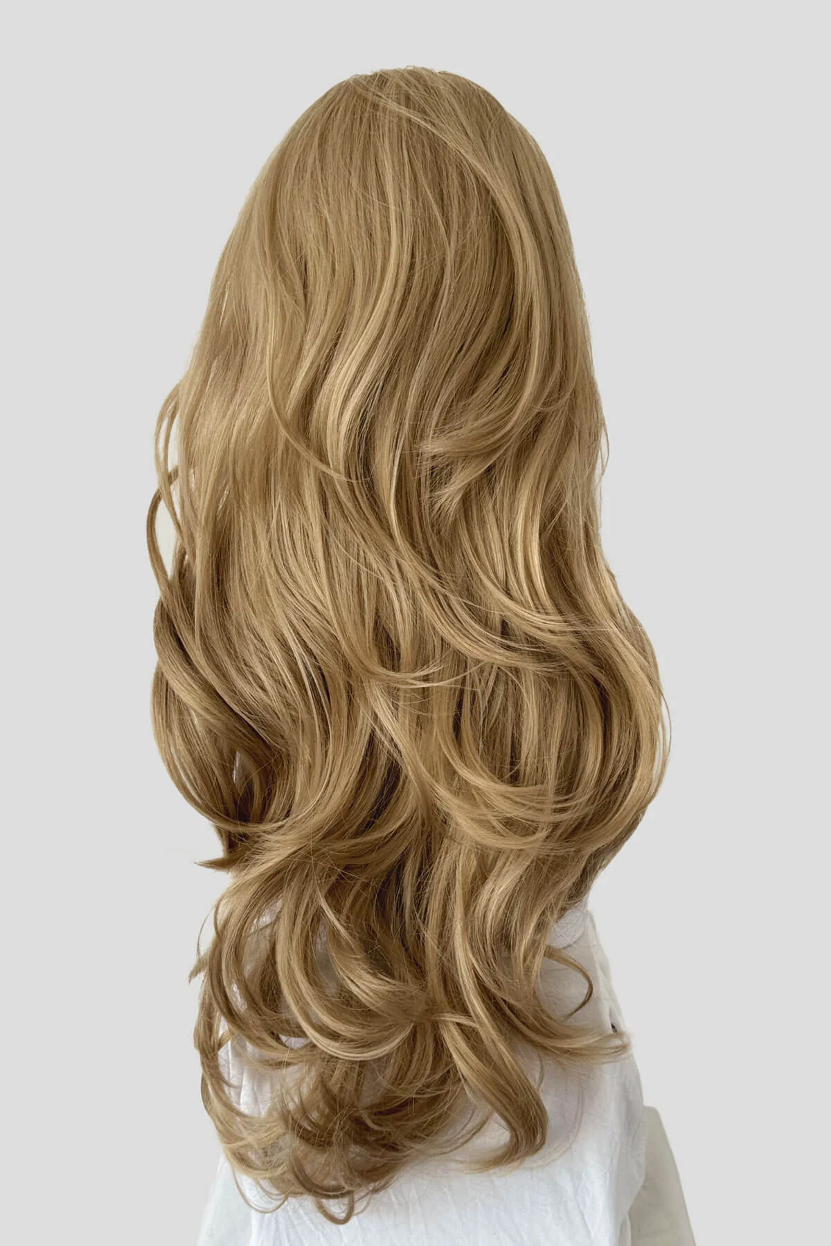 Long blonde half wig hairpiece (3/4 wig) loose curls: Frankii - Image 10