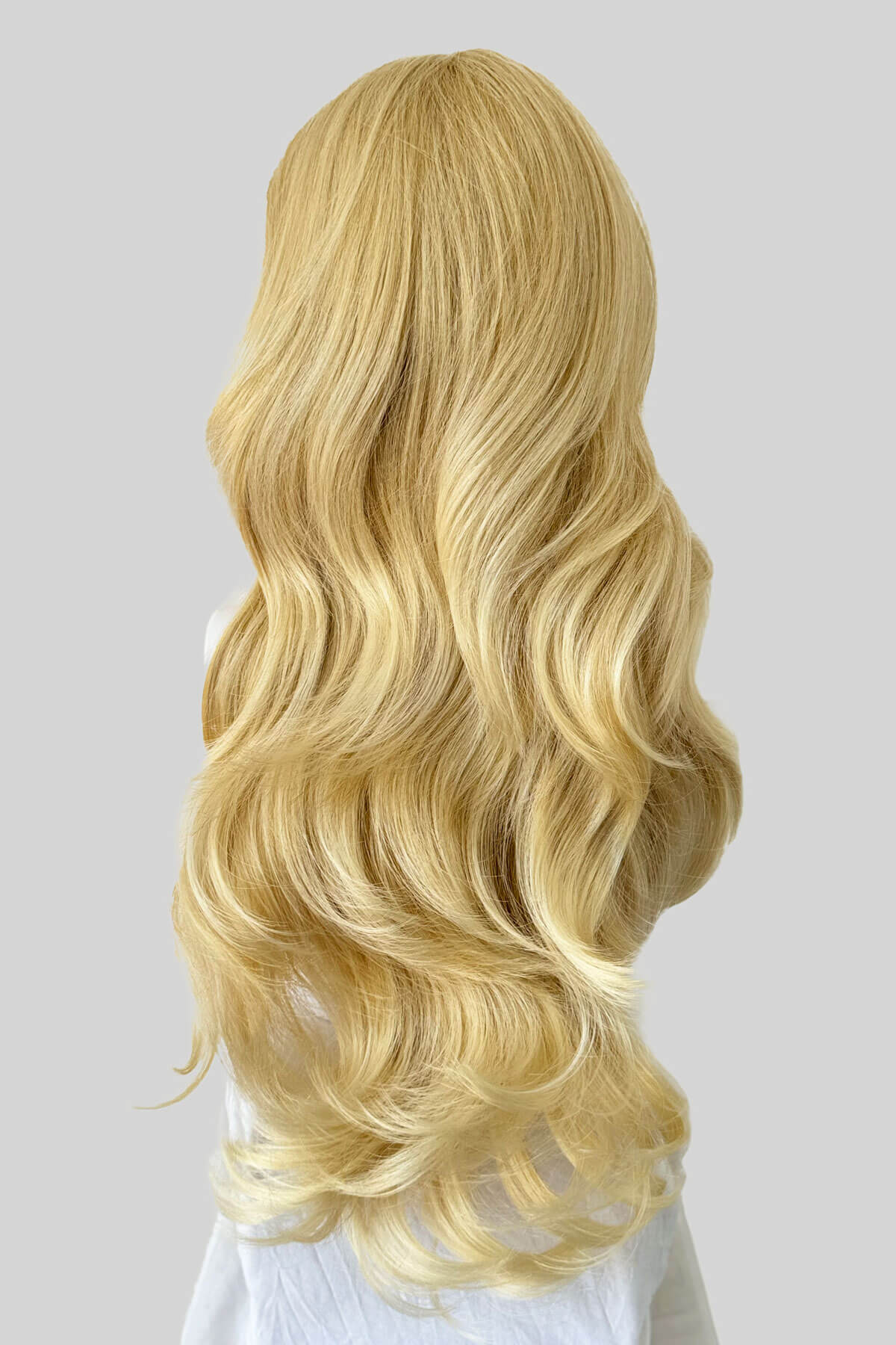 Long blonde half wig hairpiece (3/4 wig) loose curls: Frankii - Image 23