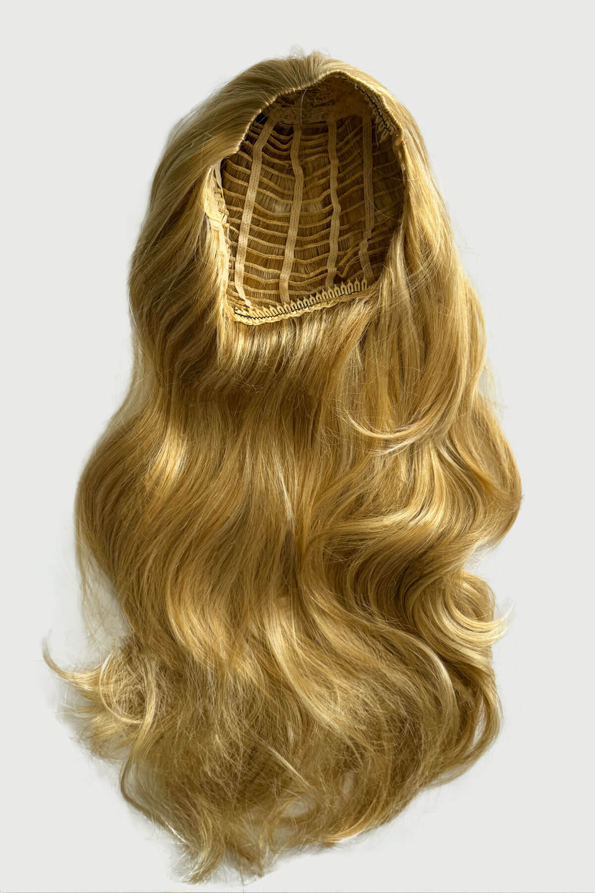 Long blonde half wig hairpiece (3/4 wig) loose curls: Frankii - Image 32