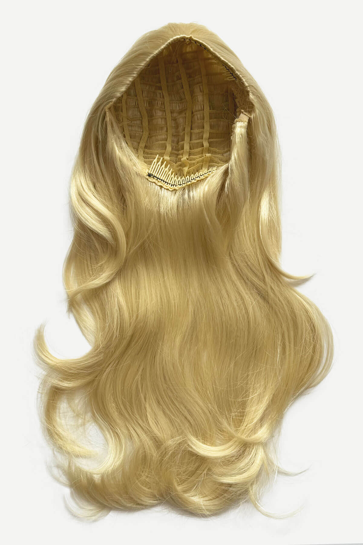Long blonde half wig hairpiece (3/4 wig) loose curls: Frankii - Image 5