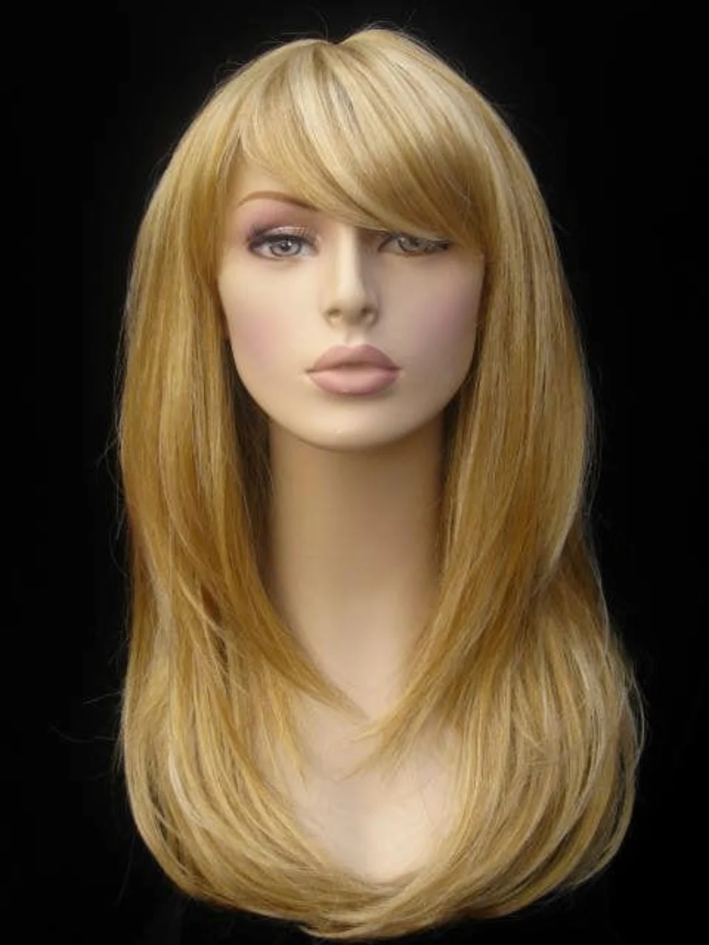 Long blonde wig, face framing with long, side-sweeping fringe: Ashley - Image 14