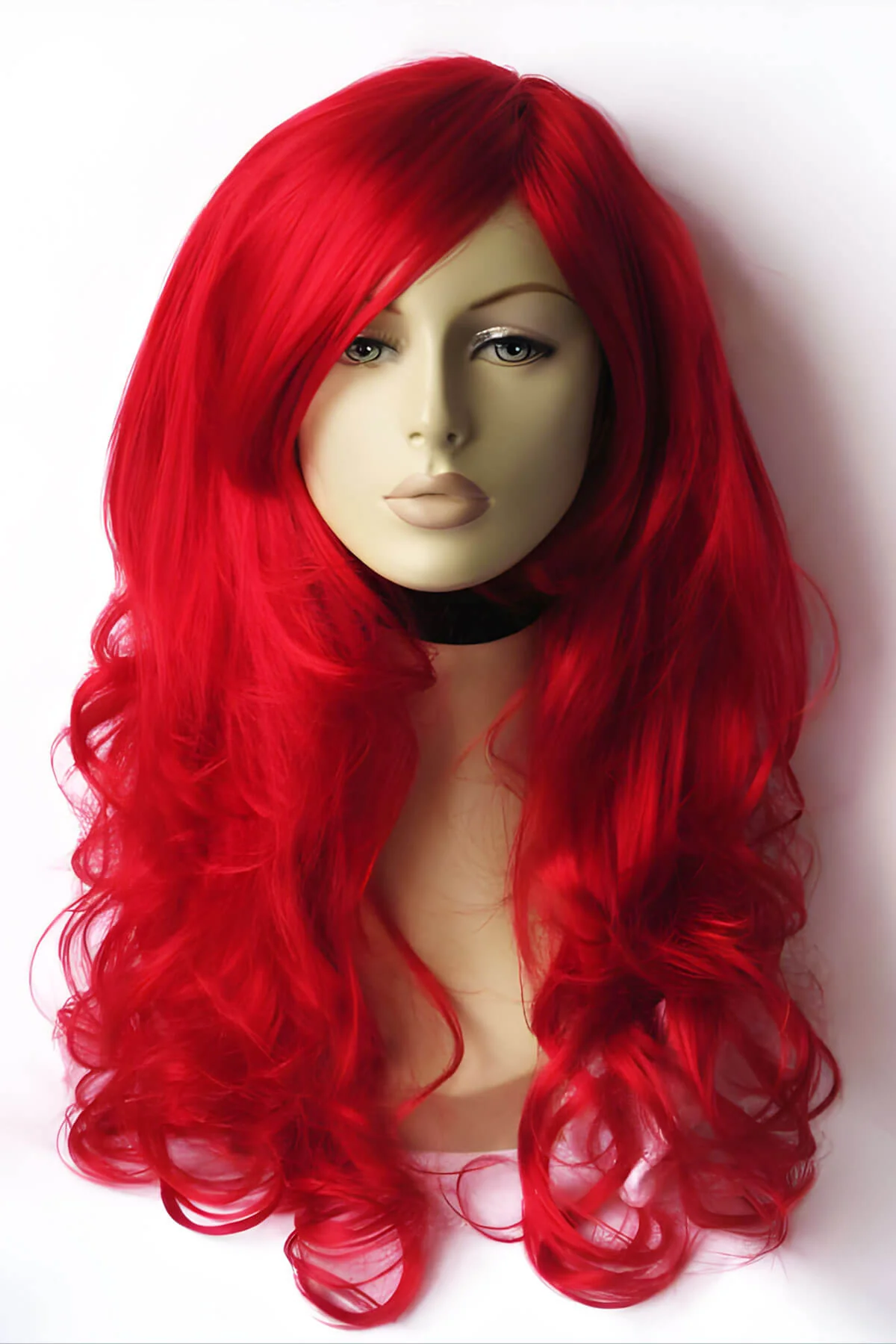 Long bright red wig with long, big loose curls: Alexis - Image 3
