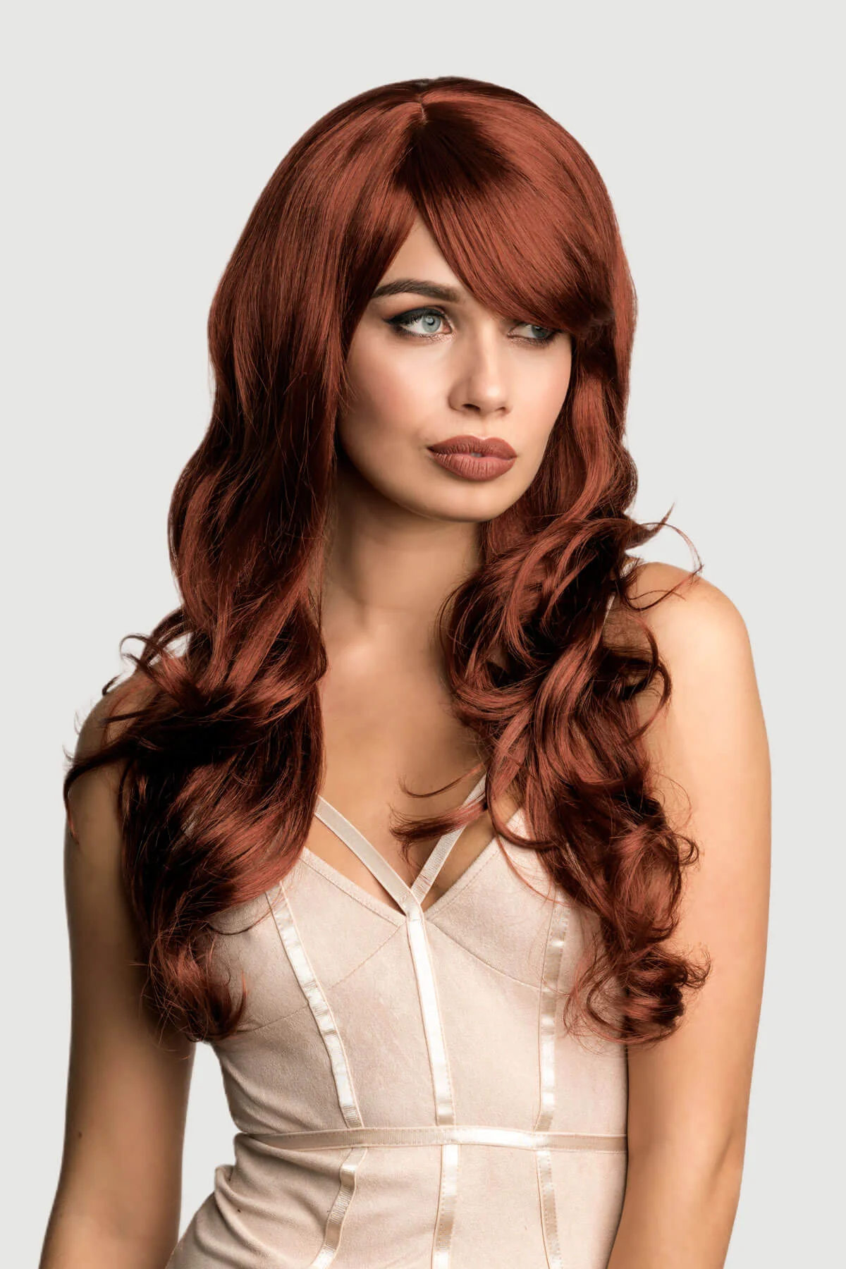 Long copper red wig with gentle waves: Kelly - Image 2