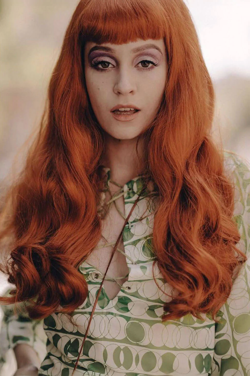 Long ginger wig with loose waves and curls: Ginger - Image 4