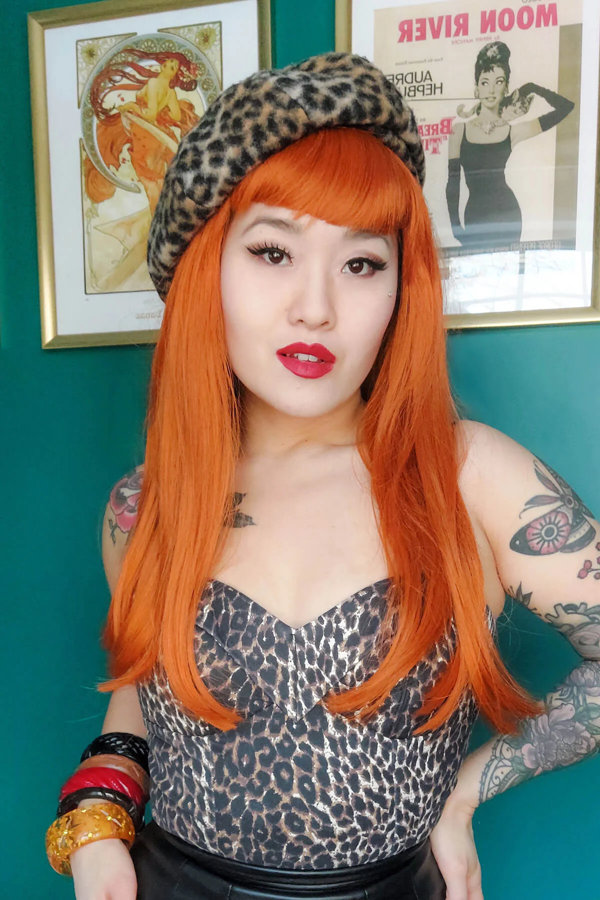 Long ginger wig with straight hair and a short, straight fringe: Daphne - Image 2