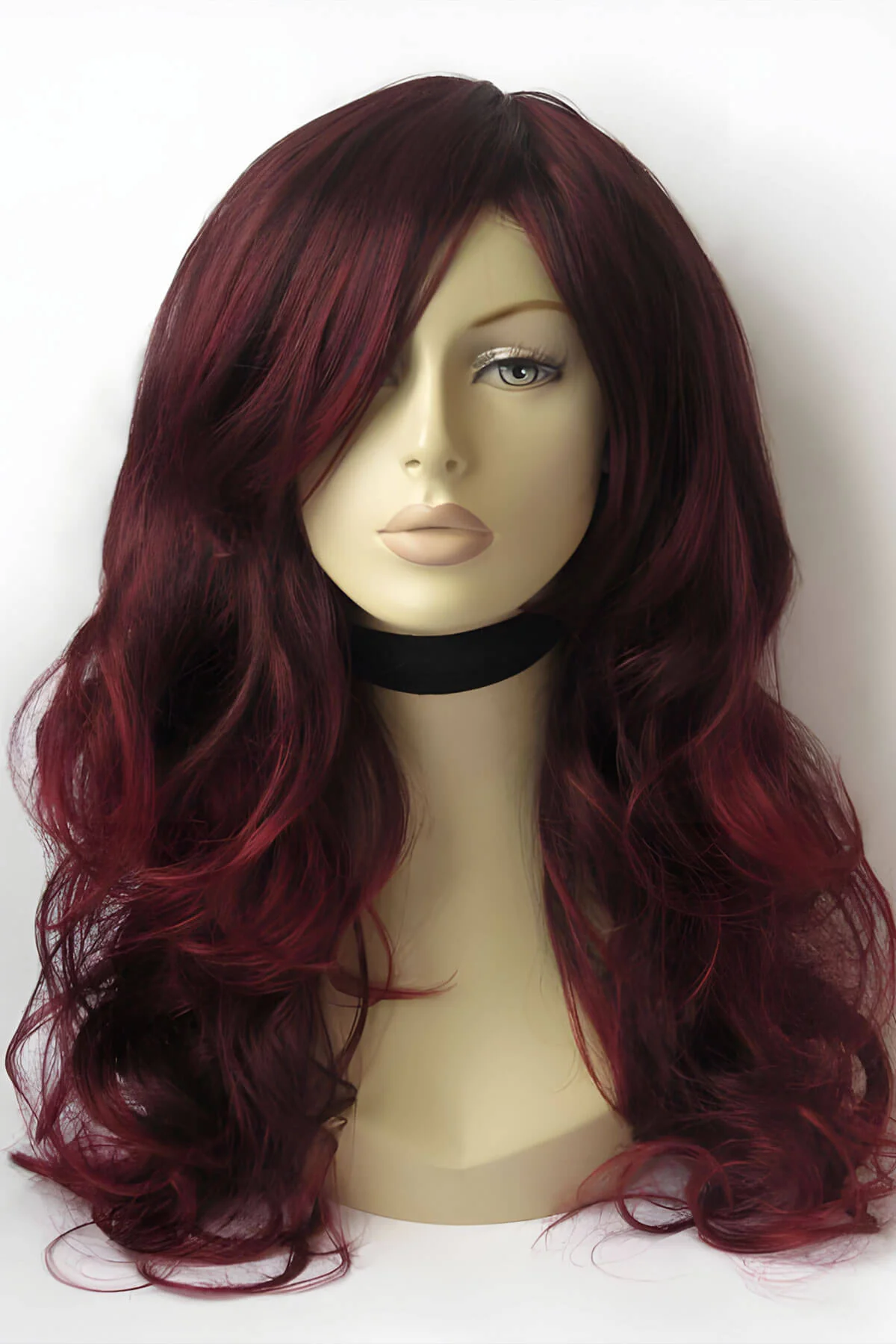 Long, wavy red and black wig: Cheryl - Image 3