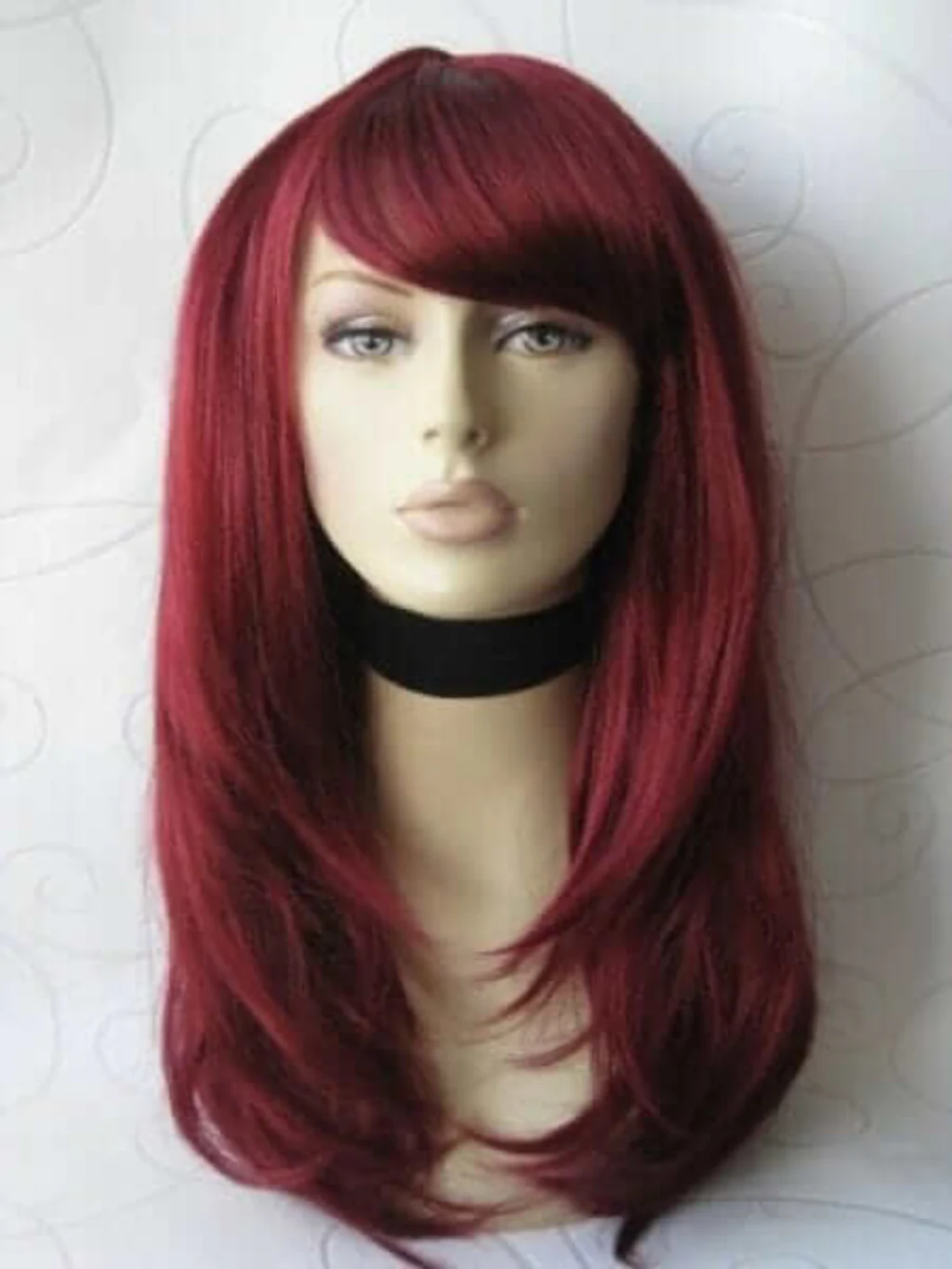 Long red wig in razor cut, face frame style: Megan - Image 4