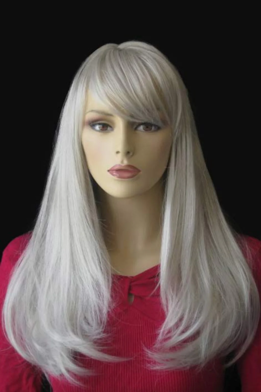 Long silver/grey wig in razor cut, face framing style: London - Image 3