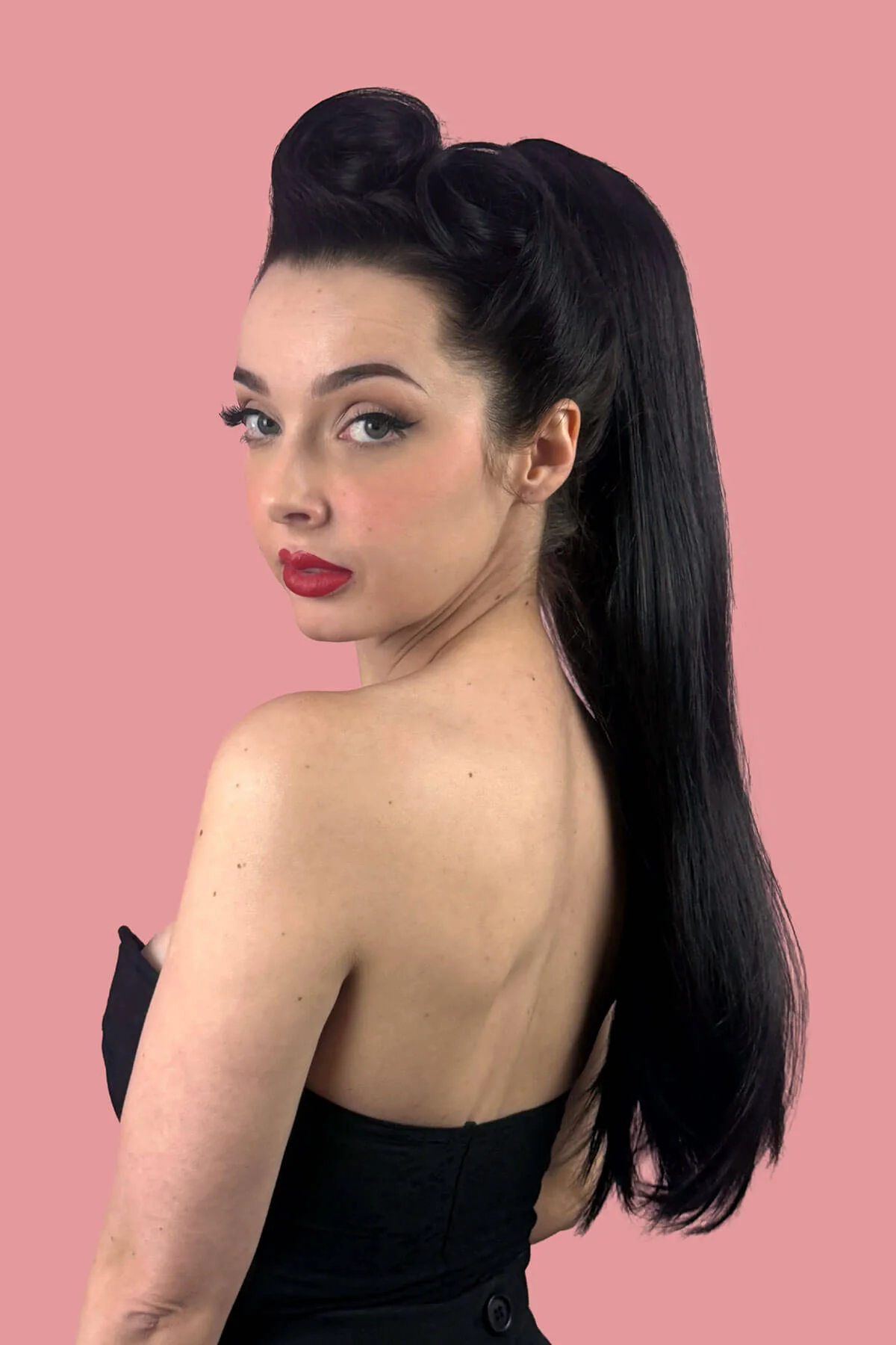 Straight ponytail hairpiece, long extension: Tara