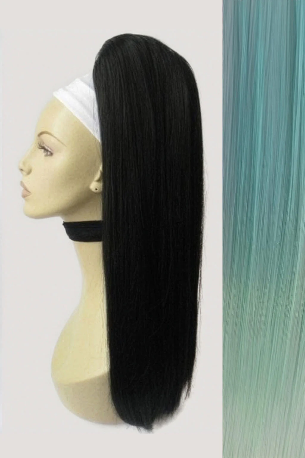 Long straight ponytail with coloured streak: Ayla - Image 2