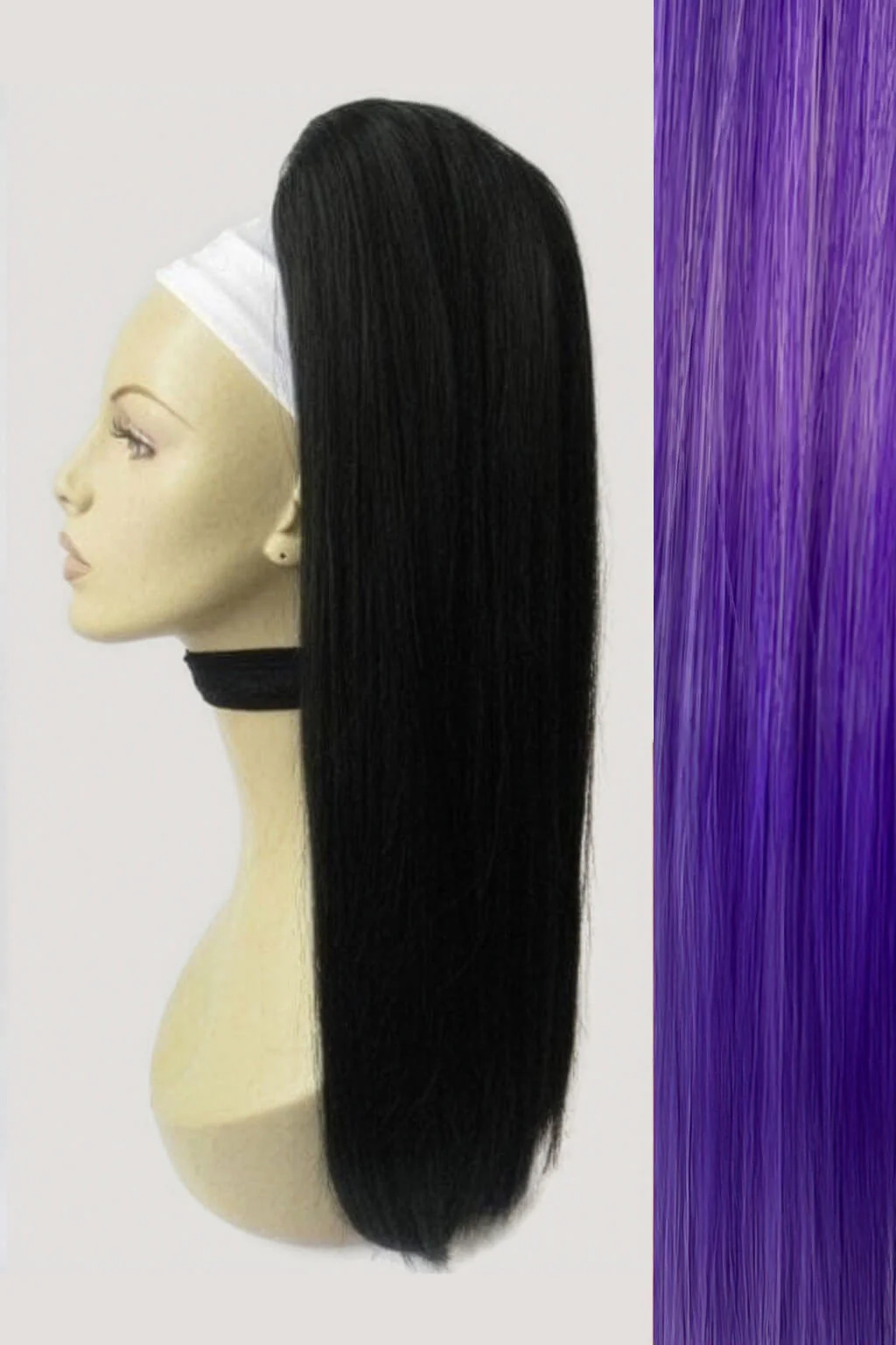 Long straight ponytail with coloured streak: Ayla - Image 5