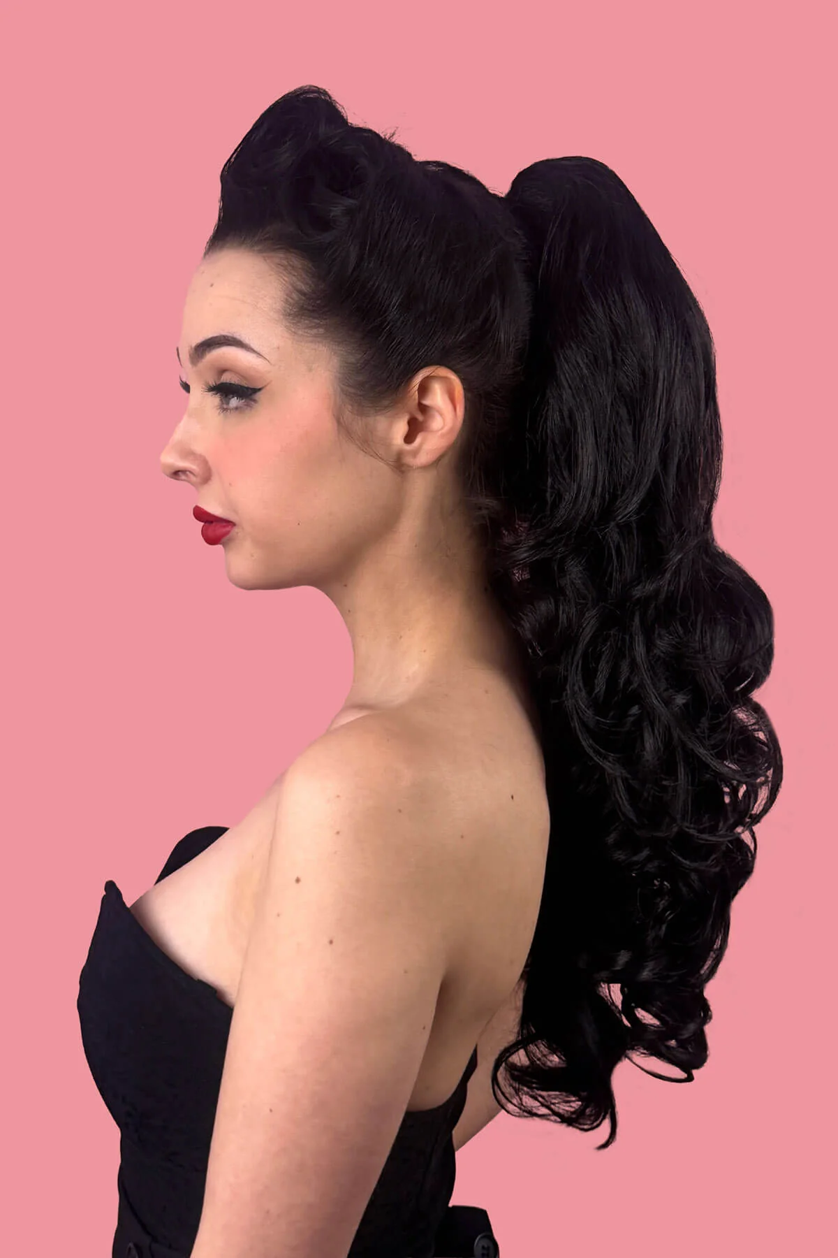 Long wavy ponytail hairpiece extension: Tiffany