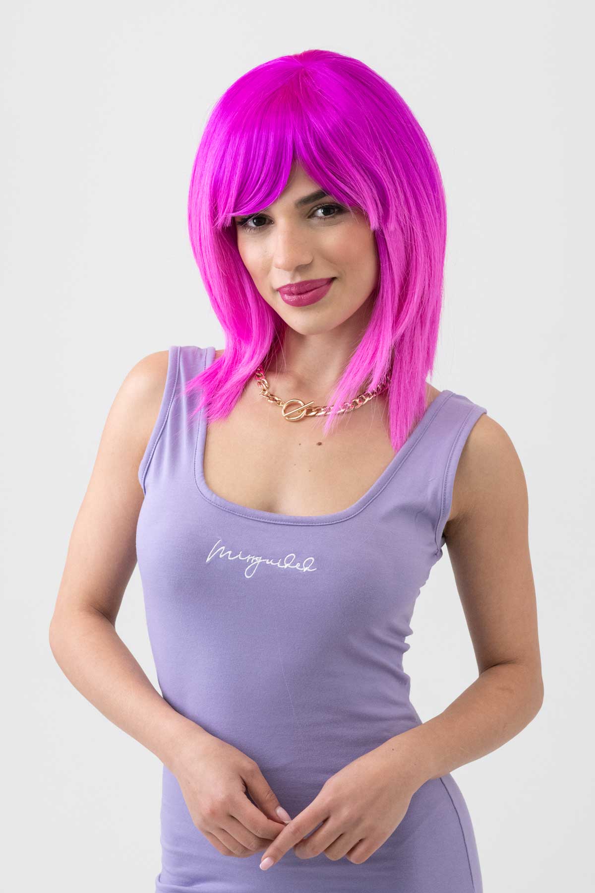 Pink dip dye wig (ombre), straight: Hetty