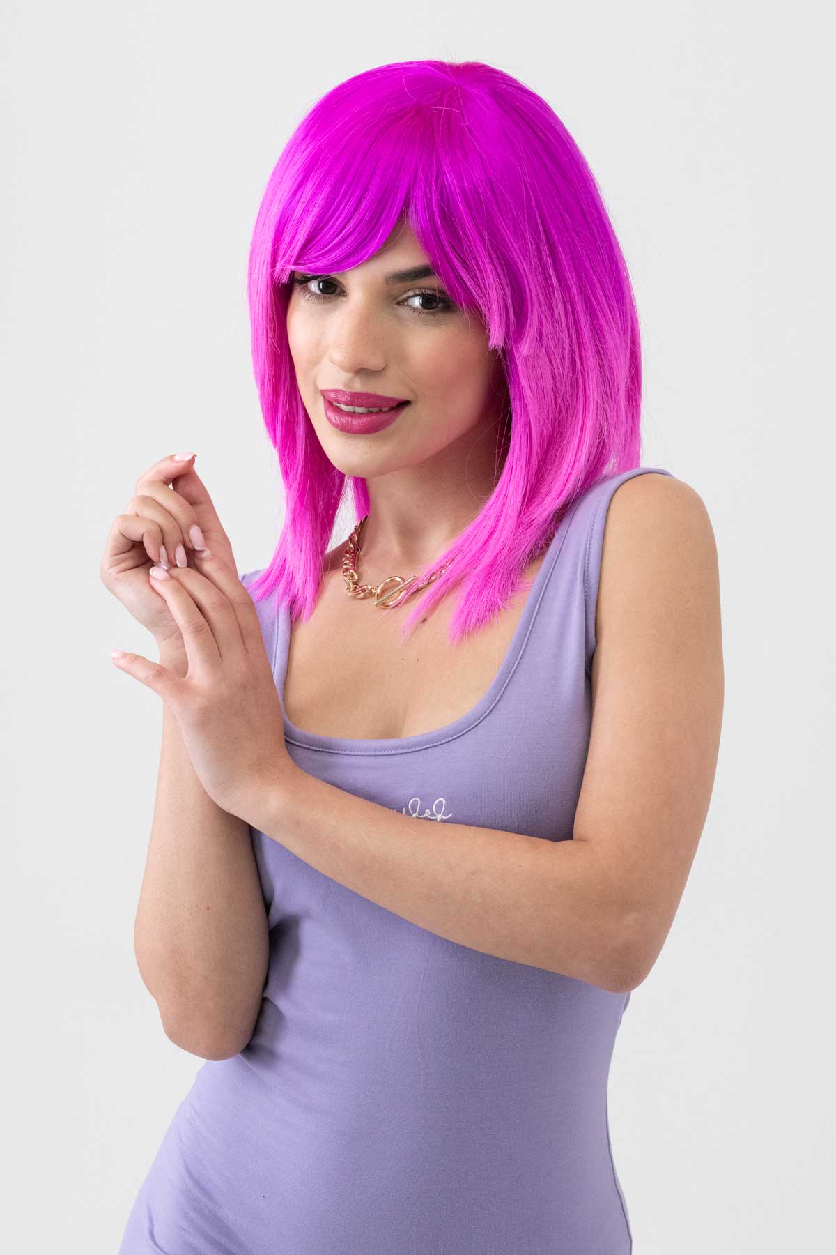 Pink dip dye wig (ombre), straight: Hetty - Image 2