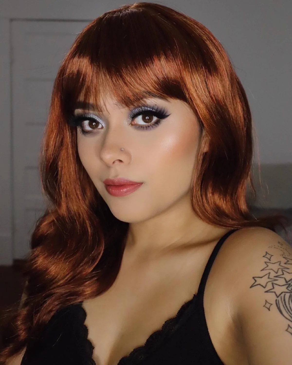 Red auburn & blonde wig with long cascading waves: Floriana - Image 8