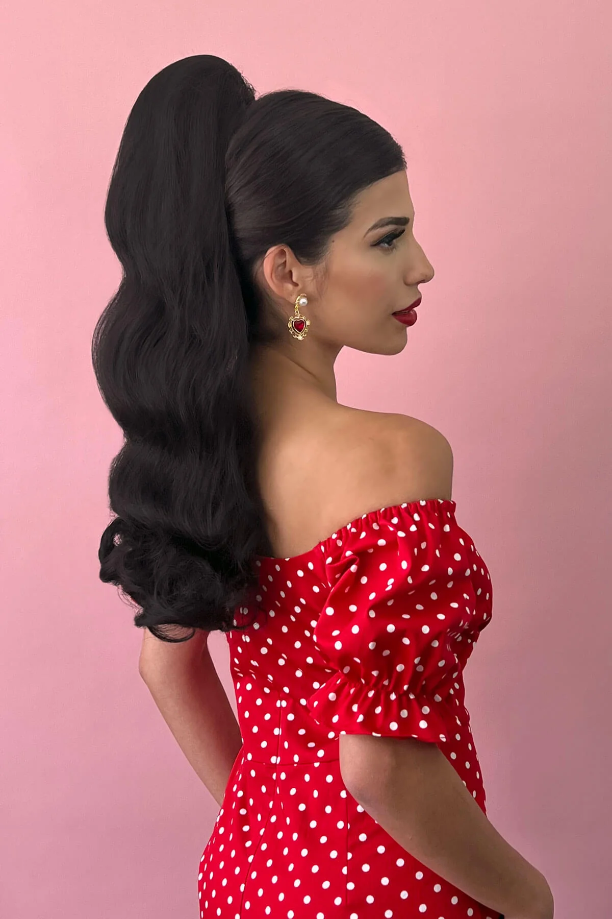 Retro style ponytail hairpiece, long with vintage waves: Arabella - Image 11