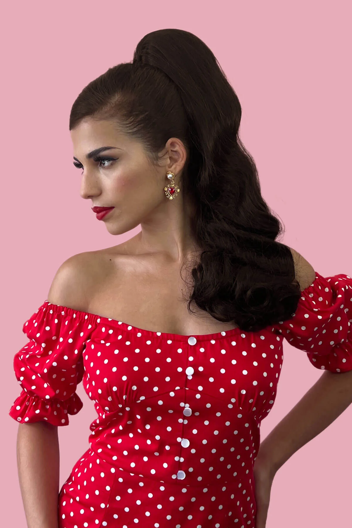 Retro style ponytail hairpiece, long with vintage waves: Arabella - Image 17