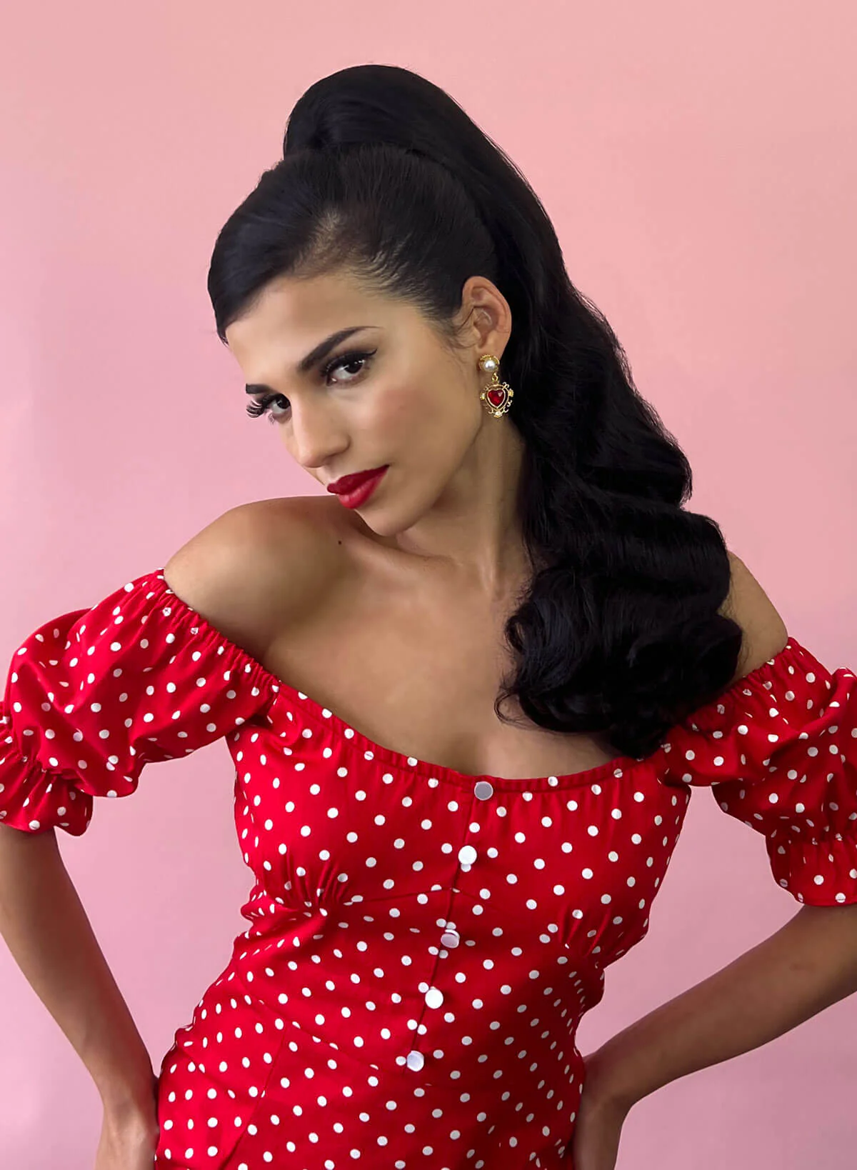 Retro style ponytail hairpiece, long with vintage waves: Arabella - Image 2